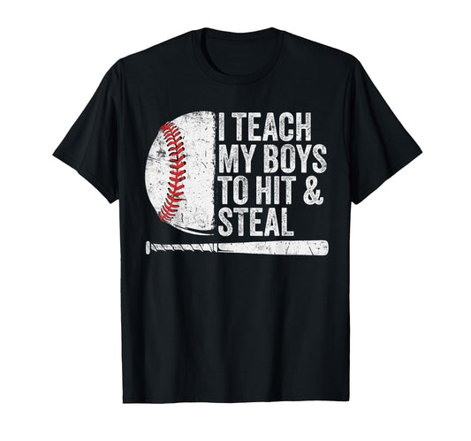Baseball Dads Baseball Dad I Teach My T-Shirt - Unique Graphic Men Women - T-Shirt, Sweatshirt, Hoodie