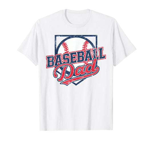 Baseball Dad Fathers Day Mens T-Shirt - Custom Art Print Men Women - T-Shirt, Sweatshirt, Hoodie