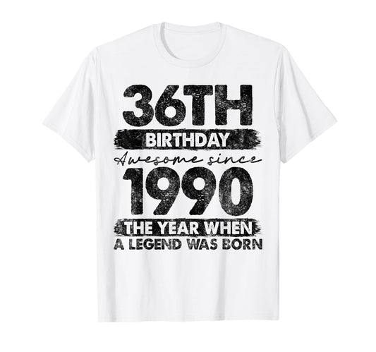 36 Year Old Gifts 1990 36Th Birthday T-Shirt - Custom Art Print for Adults - T-Shirt, Sweatshirt, Hoodie