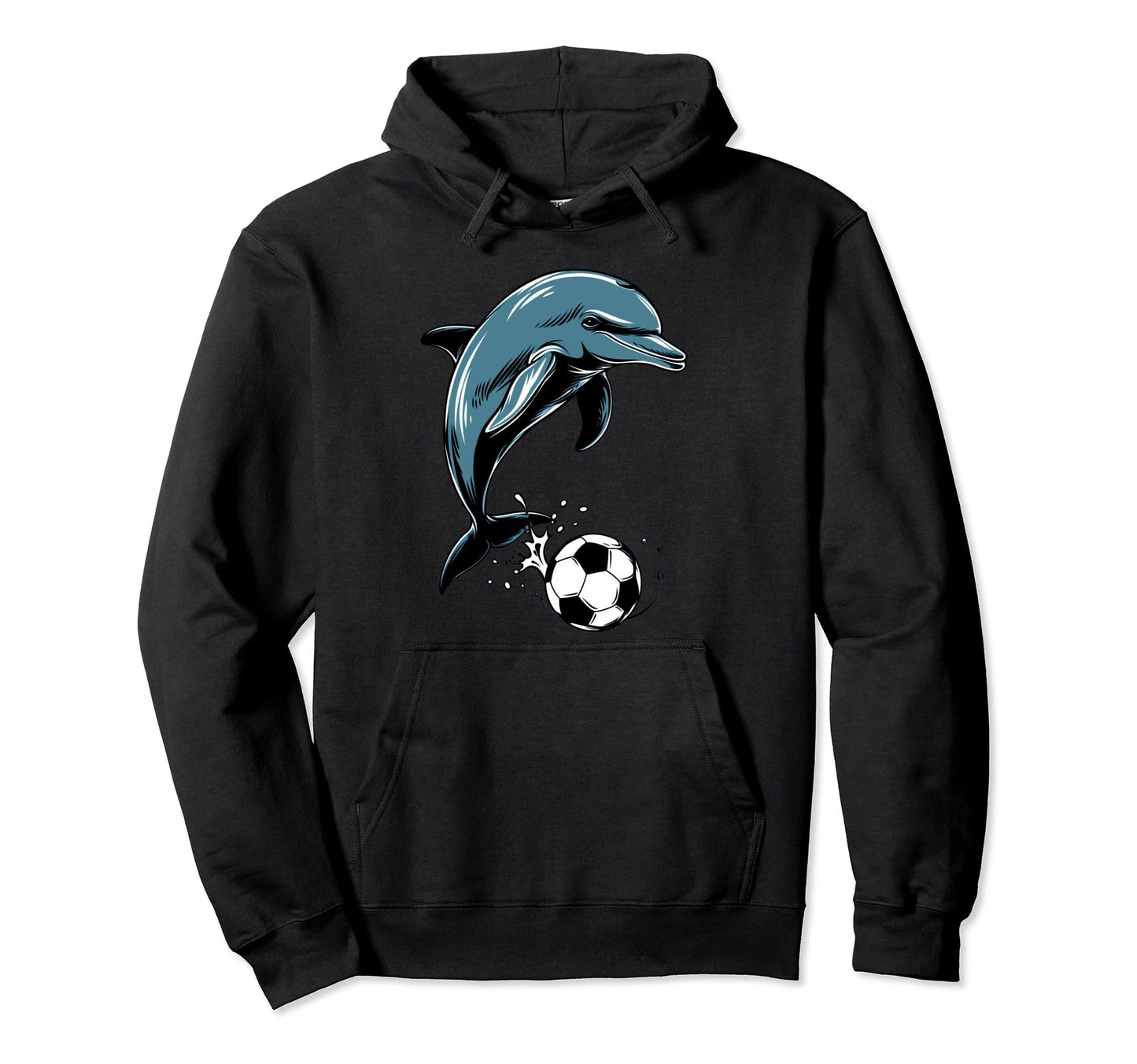 Dolphin Playing Soccer Orca Playing Hoodie - Aesthetic Graphic Men Women - T-Shirt, Sweatshirt, Hoodie