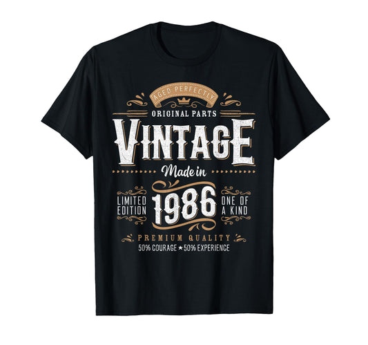 1986 Label 40Th Birthday Gift 40 T-Shirt - Custom Art Print for Adults - T-Shirt, Sweatshirt, Hoodie