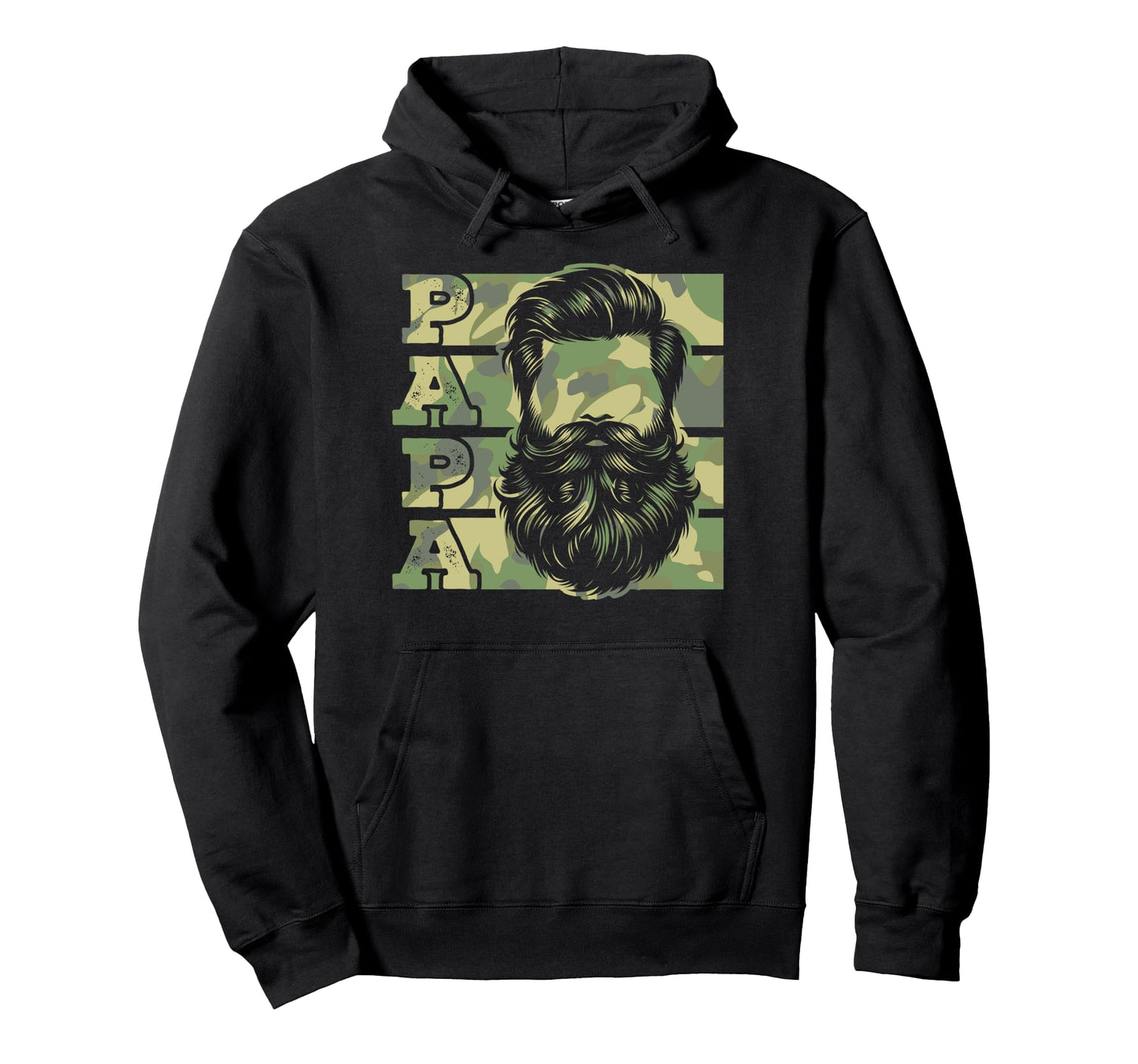 Bearded Papa 70S Fathers Day Beard Hoodie - Fun Novelty Design for Adults - T-Shirt, Sweatshirt, Hoodie
