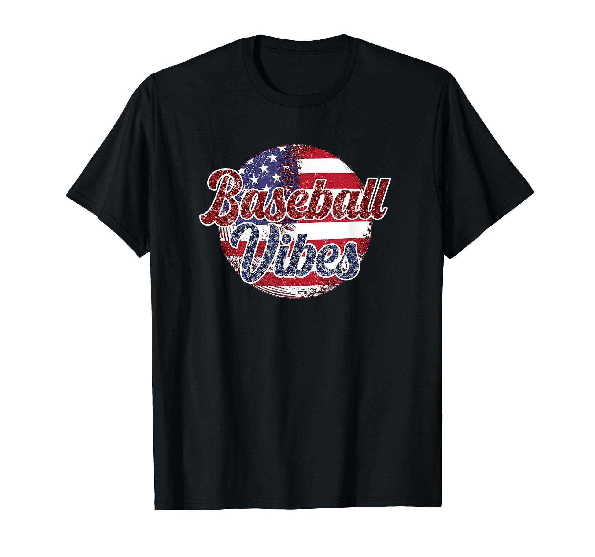 Funny Baseball Patriotic Us Flag Baseball T-Shirt - Novelty Apparel Unisex - T-Shirt, Sweatshirt, Hoodie