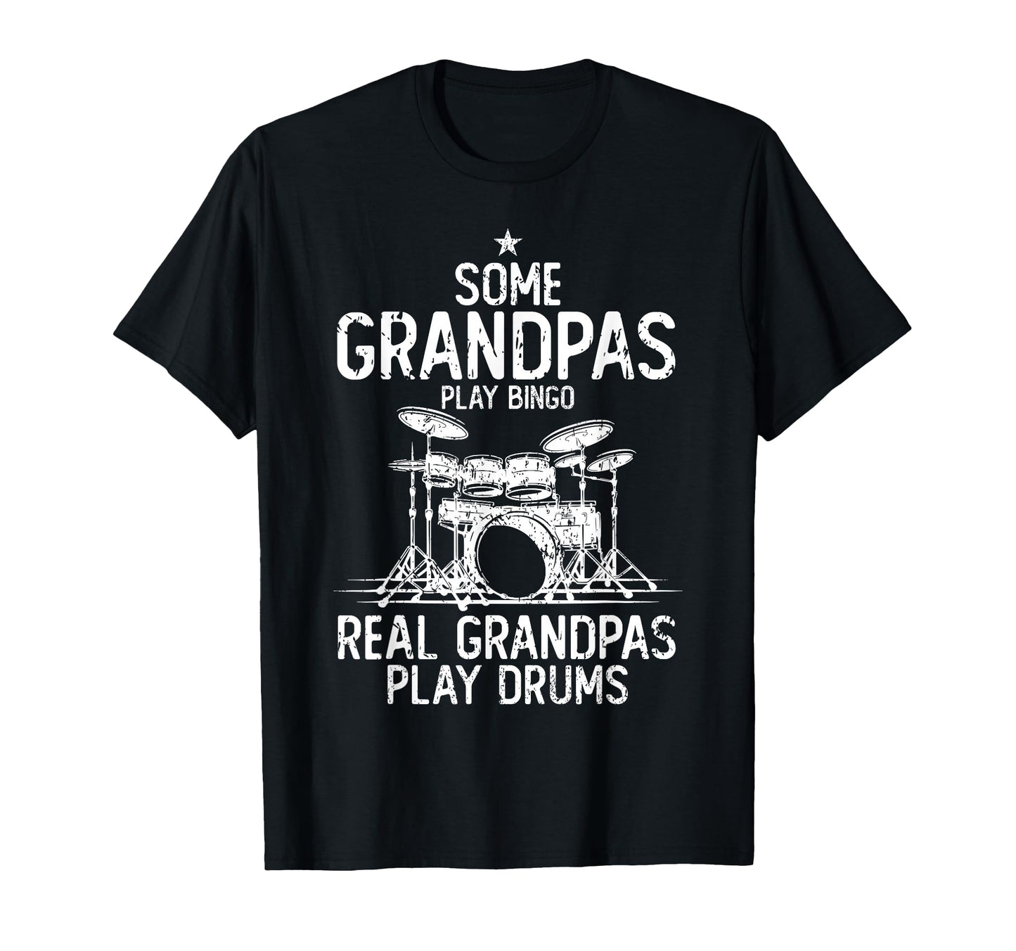 Real Grandpa Play Drums Funny T-Shirt - Minimalist Print for Adults - T-Shirt, Sweatshirt, Hoodie