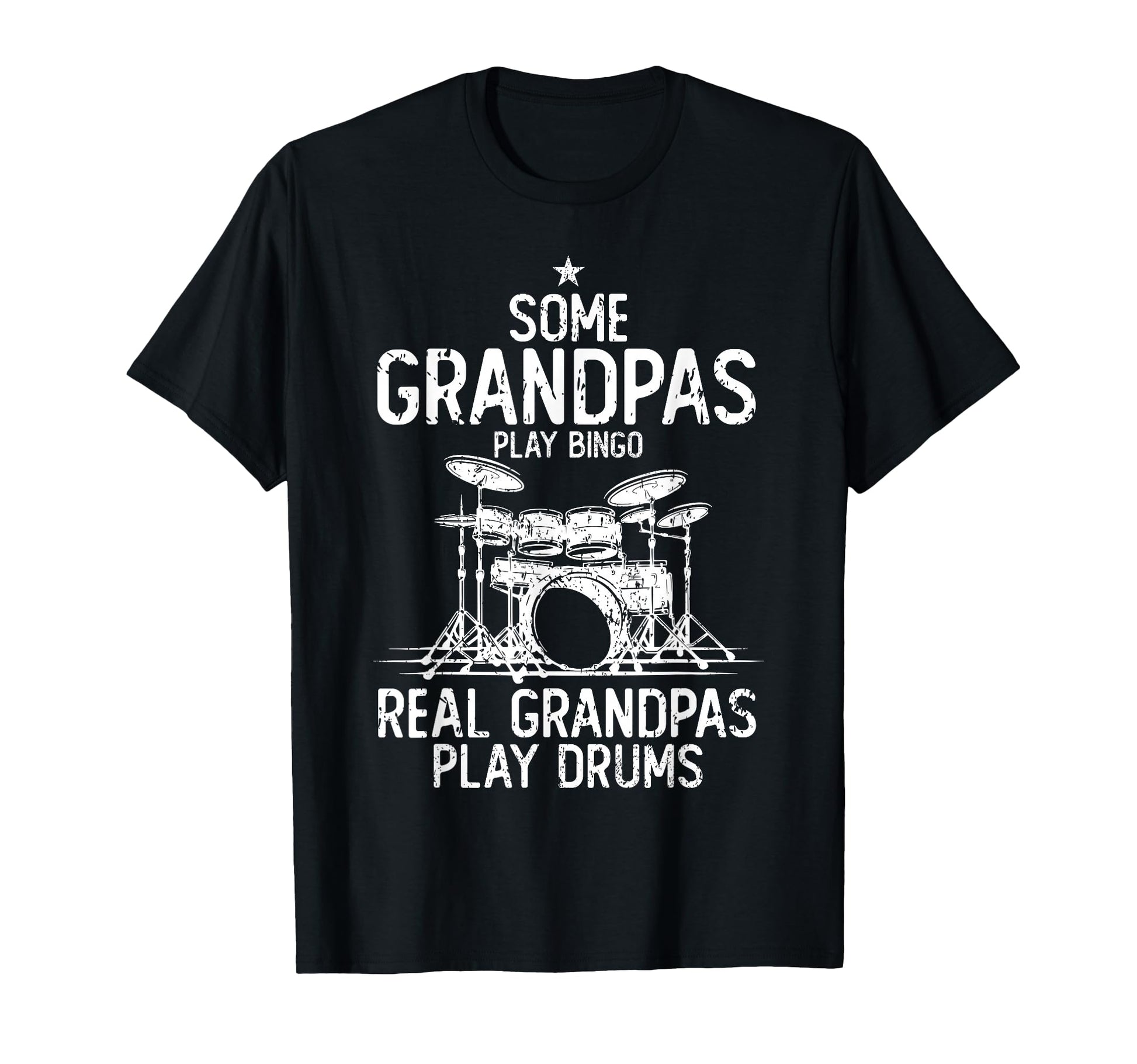 Real Grandpa Play Drums Funny T-Shirt - Minimalist Print for Adults - T-Shirt, Sweatshirt, Hoodie