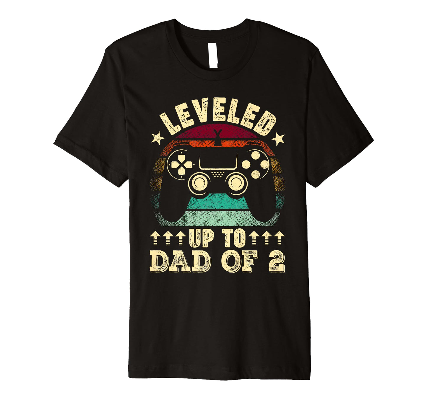 Leveled Up To Dad 2 Fathers Day New Dad T-Shirt - Graphic Print for Adults - T-Shirt, Sweatshirt, Hoodie