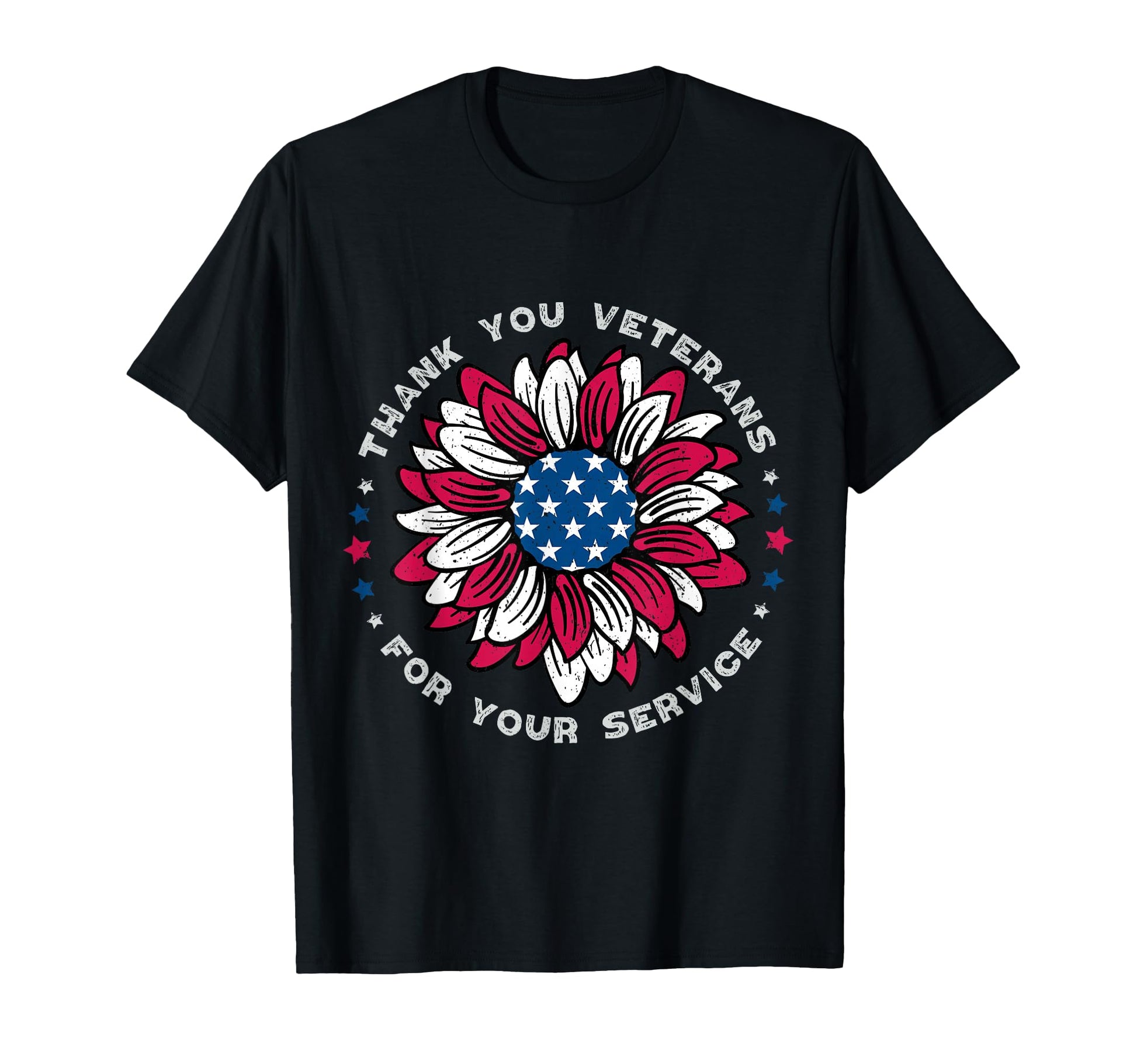 Thank You Veterans Sunflower Military T-Shirt - Novelty Apparel Men Women - T-Shirt, Sweatshirt, Hoodie