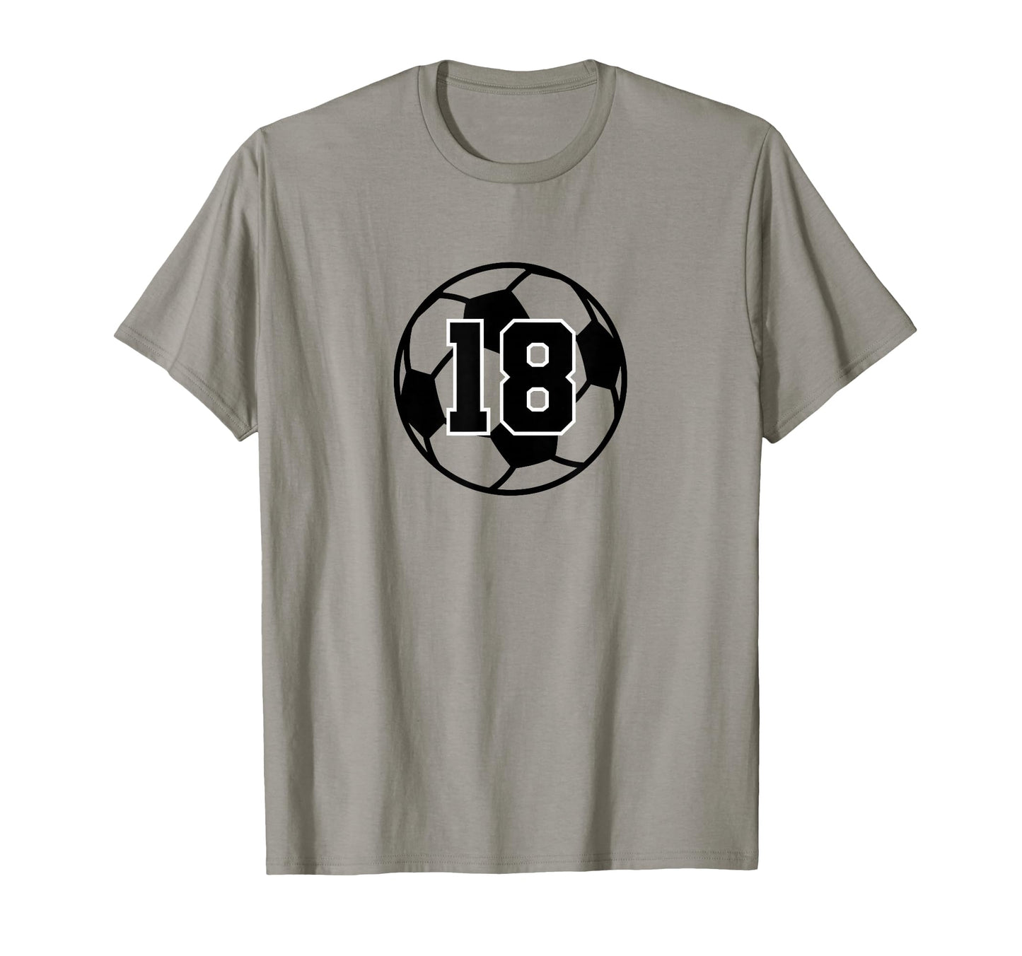 Number 18 Soccer Ball T-Shirt - Aesthetic Graphic for Adults - T-Shirt, Sweatshirt, Hoodie