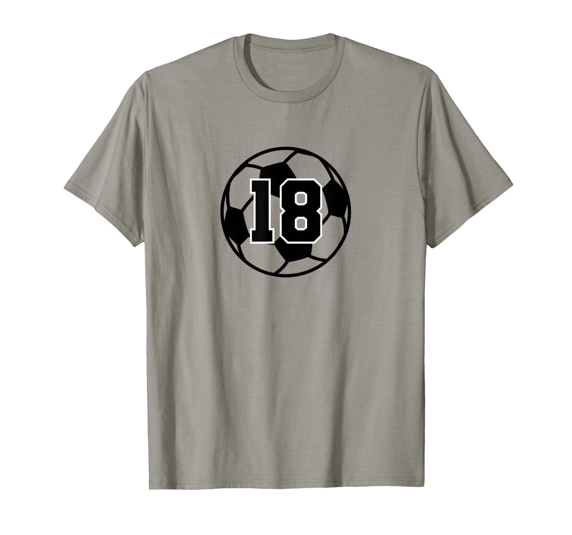 Number 18 Soccer Ball T-Shirt - Aesthetic Graphic for Adults - T-Shirt, Sweatshirt, Hoodie