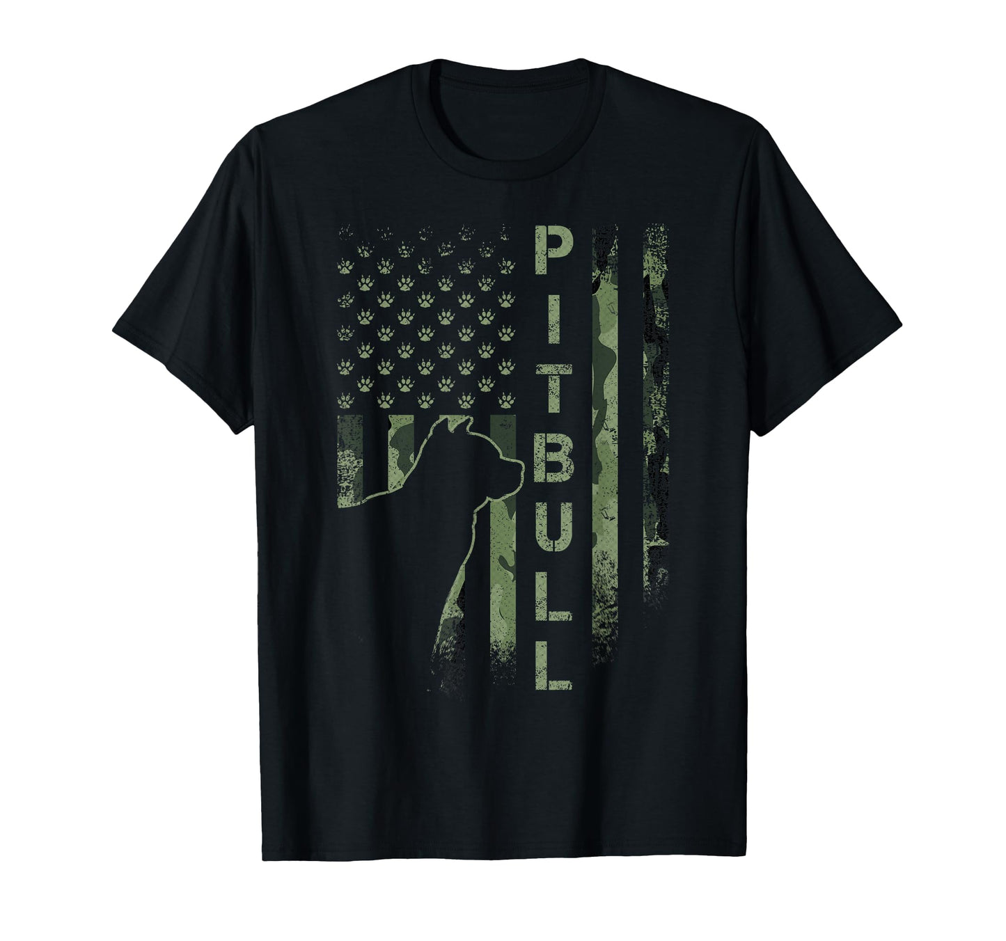 Usa American Camo Flag Pitbull Dog T-Shirt - Aesthetic Graphic for Adults - T-Shirt, Sweatshirt, Hoodie