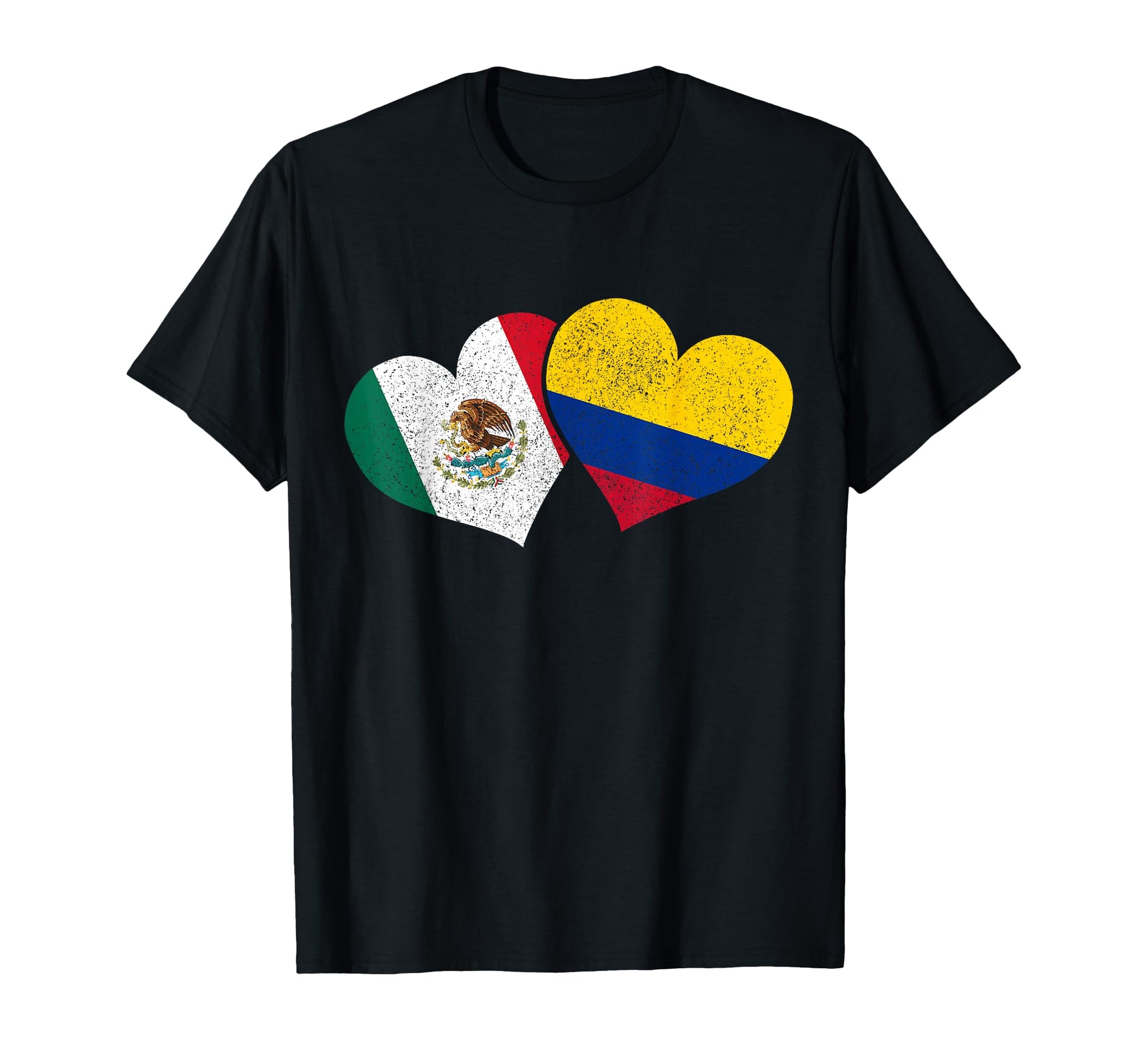 Mexico Colombia Hearts Mexican Colombian T-Shirt - Trendy Graphic Unisex - T-Shirt, Sweatshirt, Hoodie