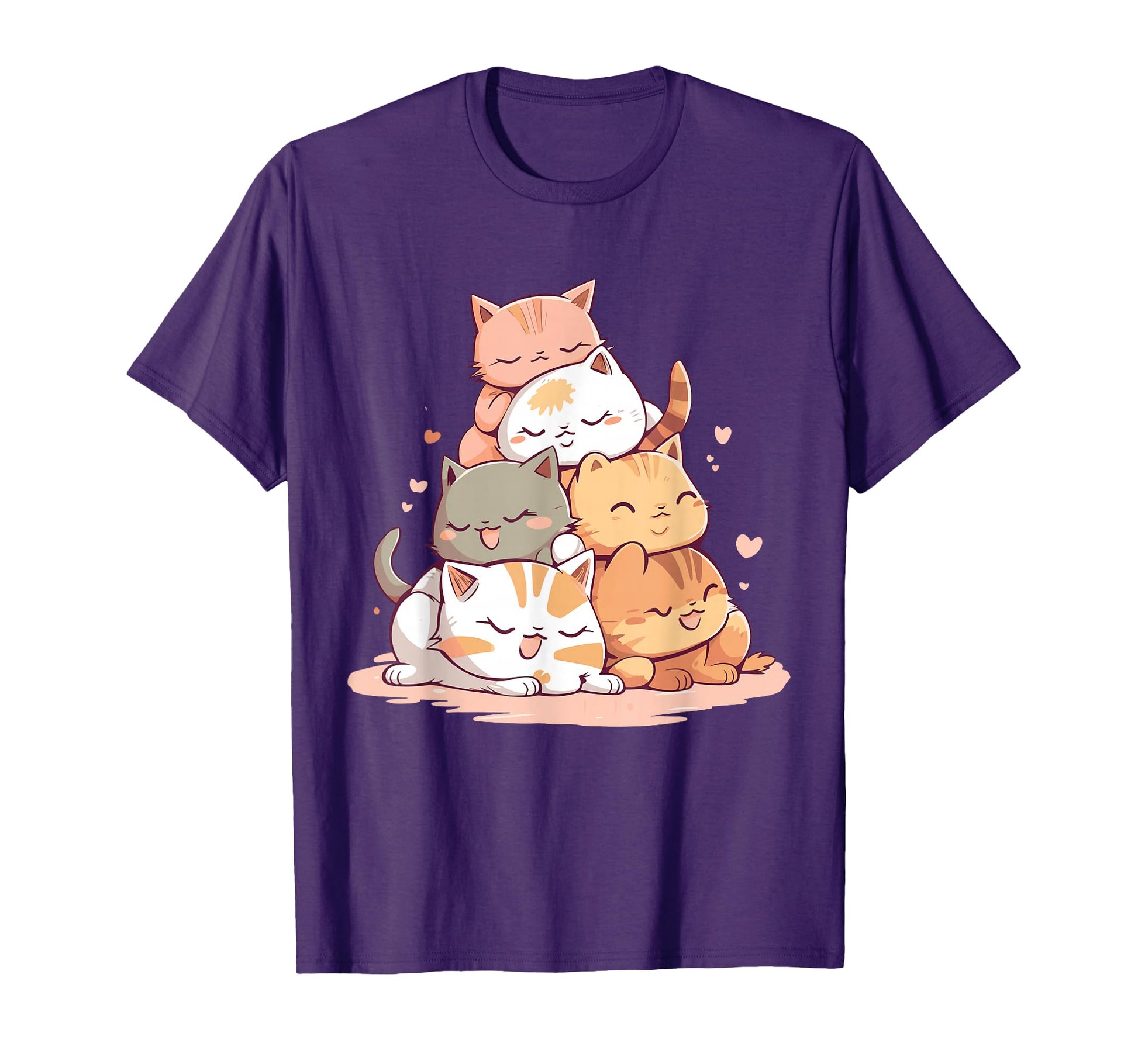 Cat Kitty Pile Cats Anime Kawaii Neko T-Shirt - Aesthetic Graphic Men Women - T-Shirt, Sweatshirt, Hoodie