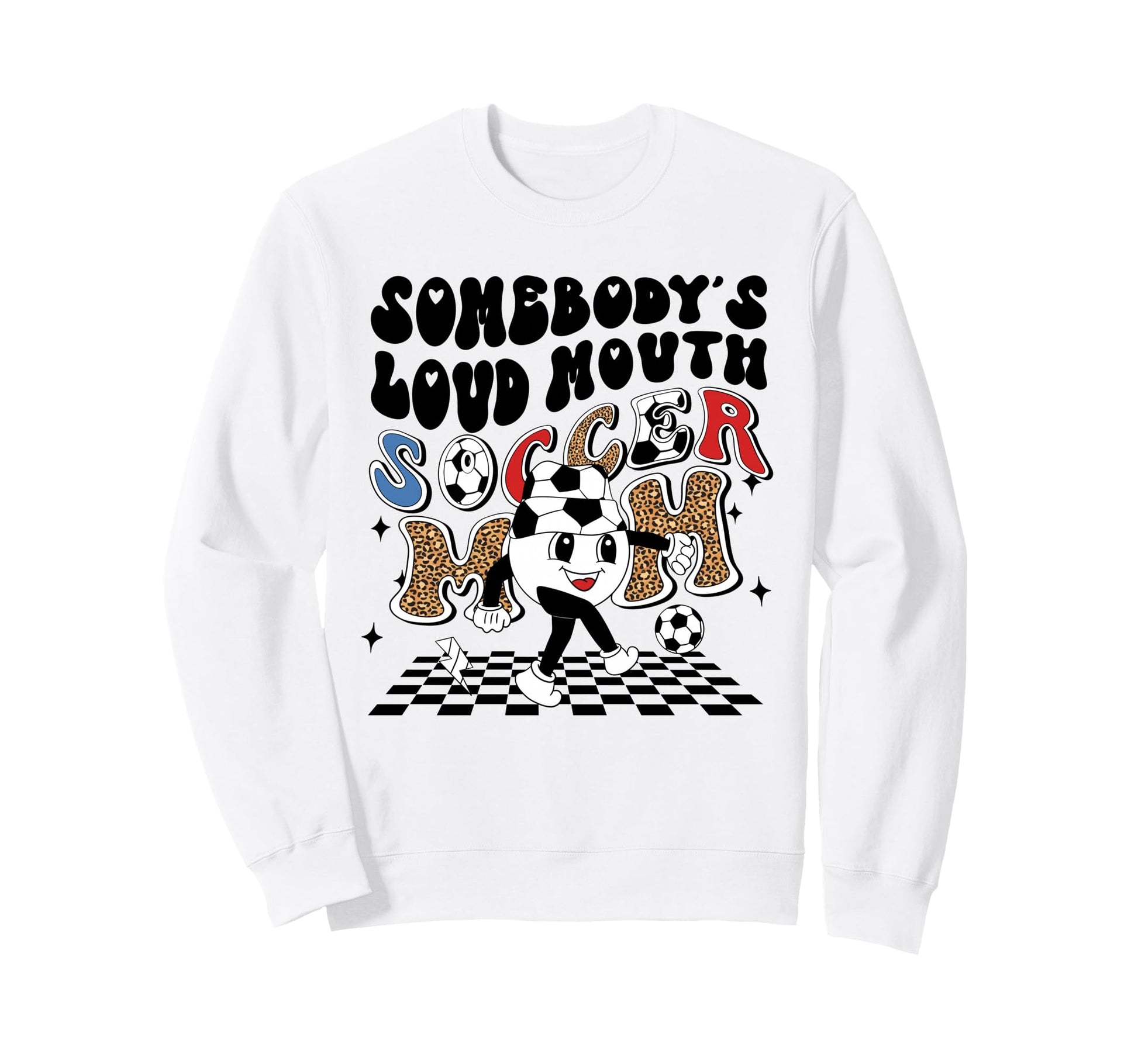 Soccer Mom Leopard Ball Sweatshirt - Minimalist Print for Adults - T-Shirt, Sweatshirt, Hoodie