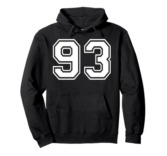 93 Number Ninety Three Team Sports Hoodie - Custom Art Print Men Women - T-Shirt, Sweatshirt, Hoodie