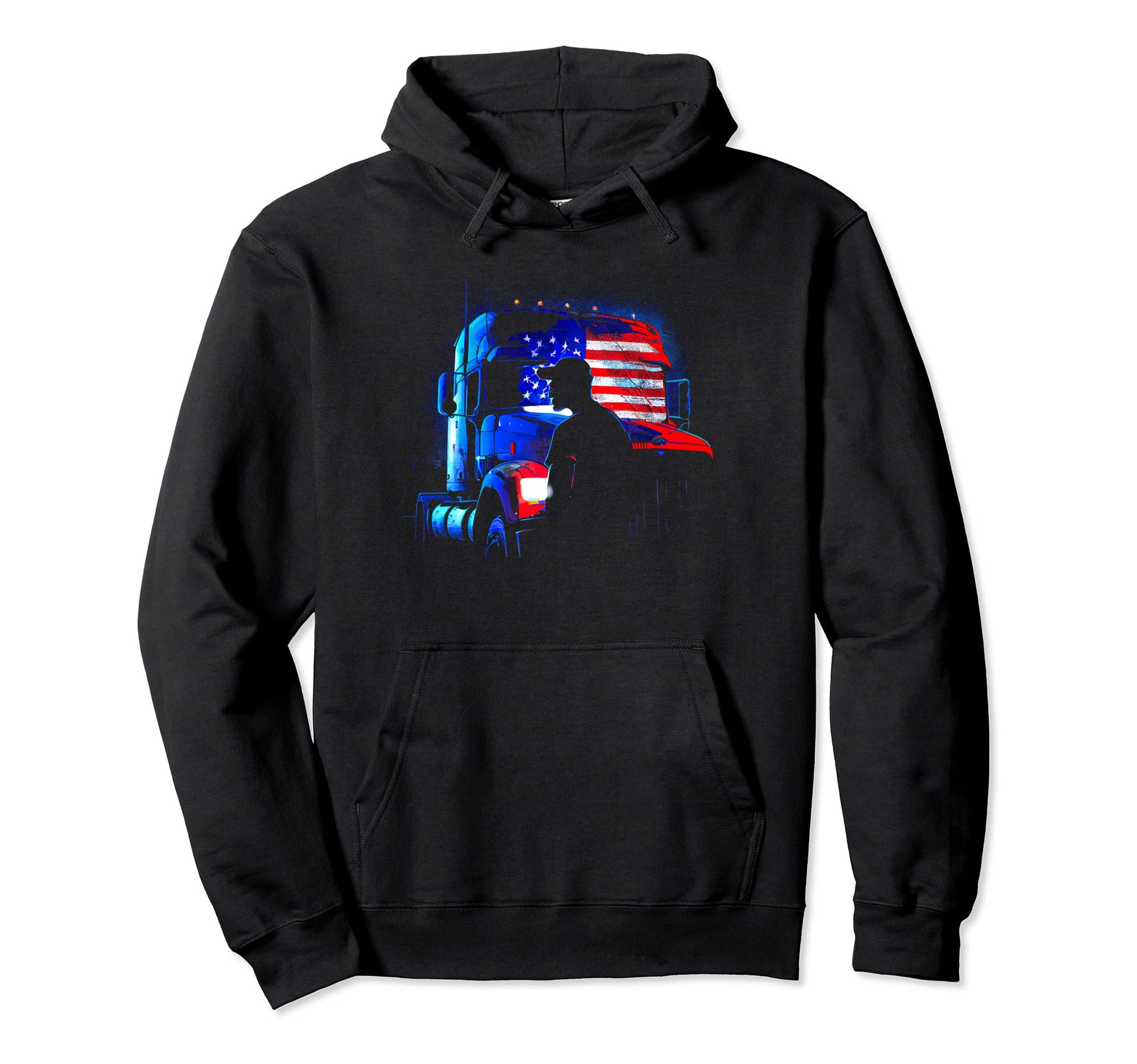 Funny Trucker American Big Rigs Hoodie - Custom Art Print for Adults - T-Shirt, Sweatshirt, Hoodie