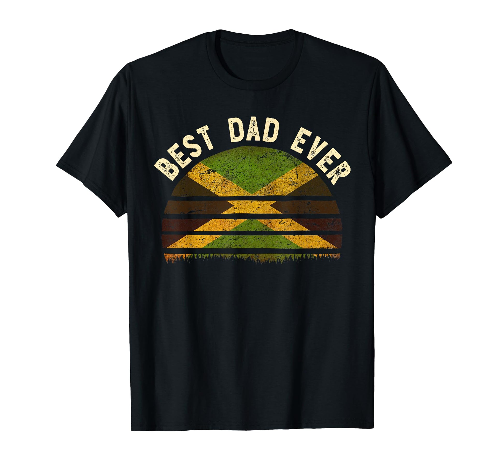 Best Dad Ever Jamaica Flag Sunset Art T-Shirt - Novelty Apparel Unisex - T-Shirt, Sweatshirt, Hoodie