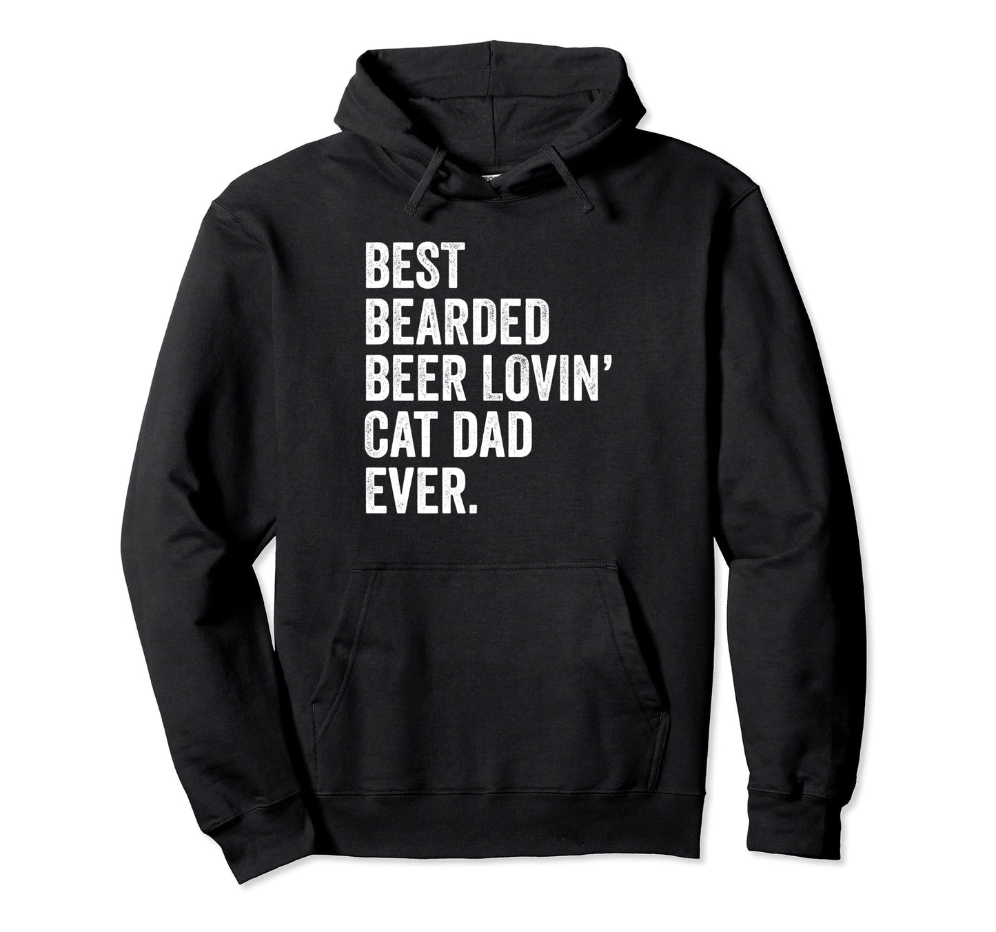 Funny Cat Dad Gift Bearded Beer Hoodie - Custom Art Print for Adults - T-Shirt, Sweatshirt, Hoodie