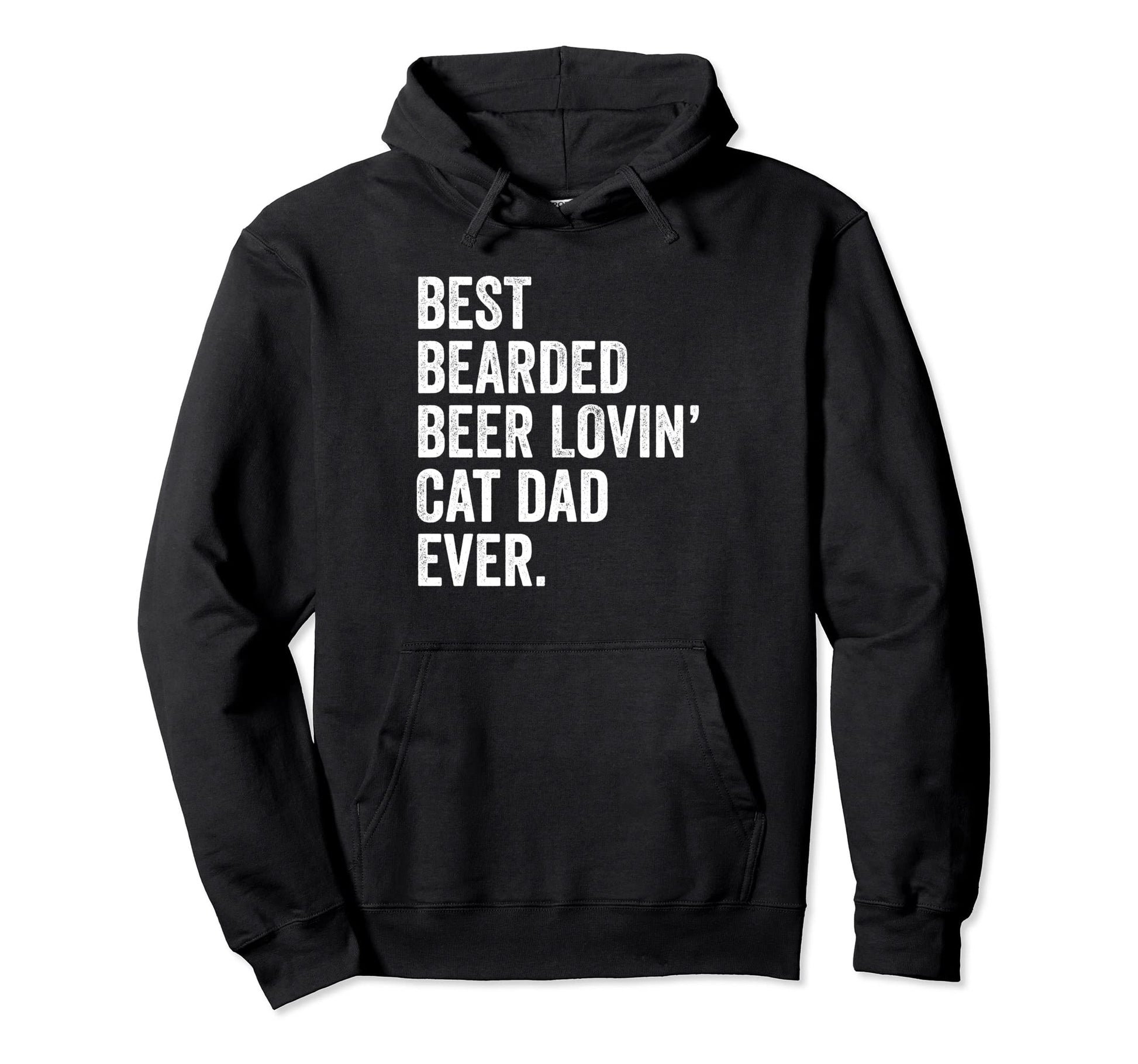 Funny Cat Dad Gift Bearded Beer Hoodie - Custom Art Print for Adults - T-Shirt, Sweatshirt, Hoodie