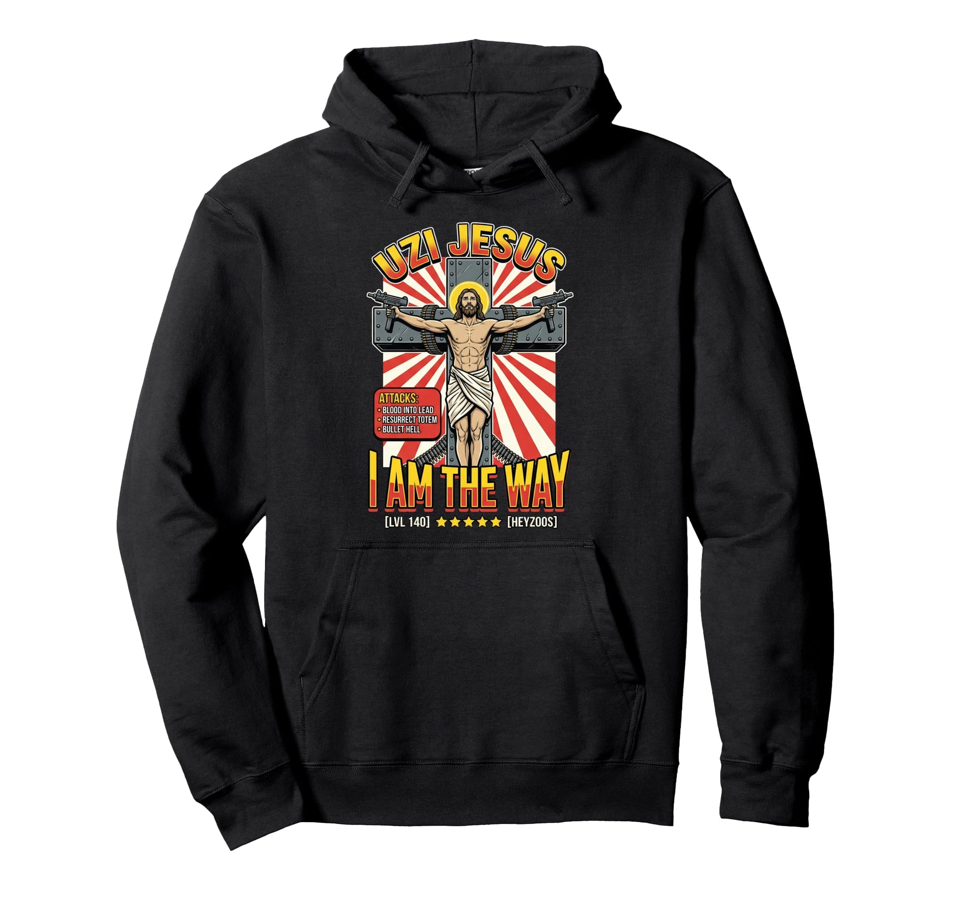 Uzi Jesus Rpg Books Christian Hoodie - Streetwear Style for Adults - T-Shirt, Sweatshirt, Hoodie