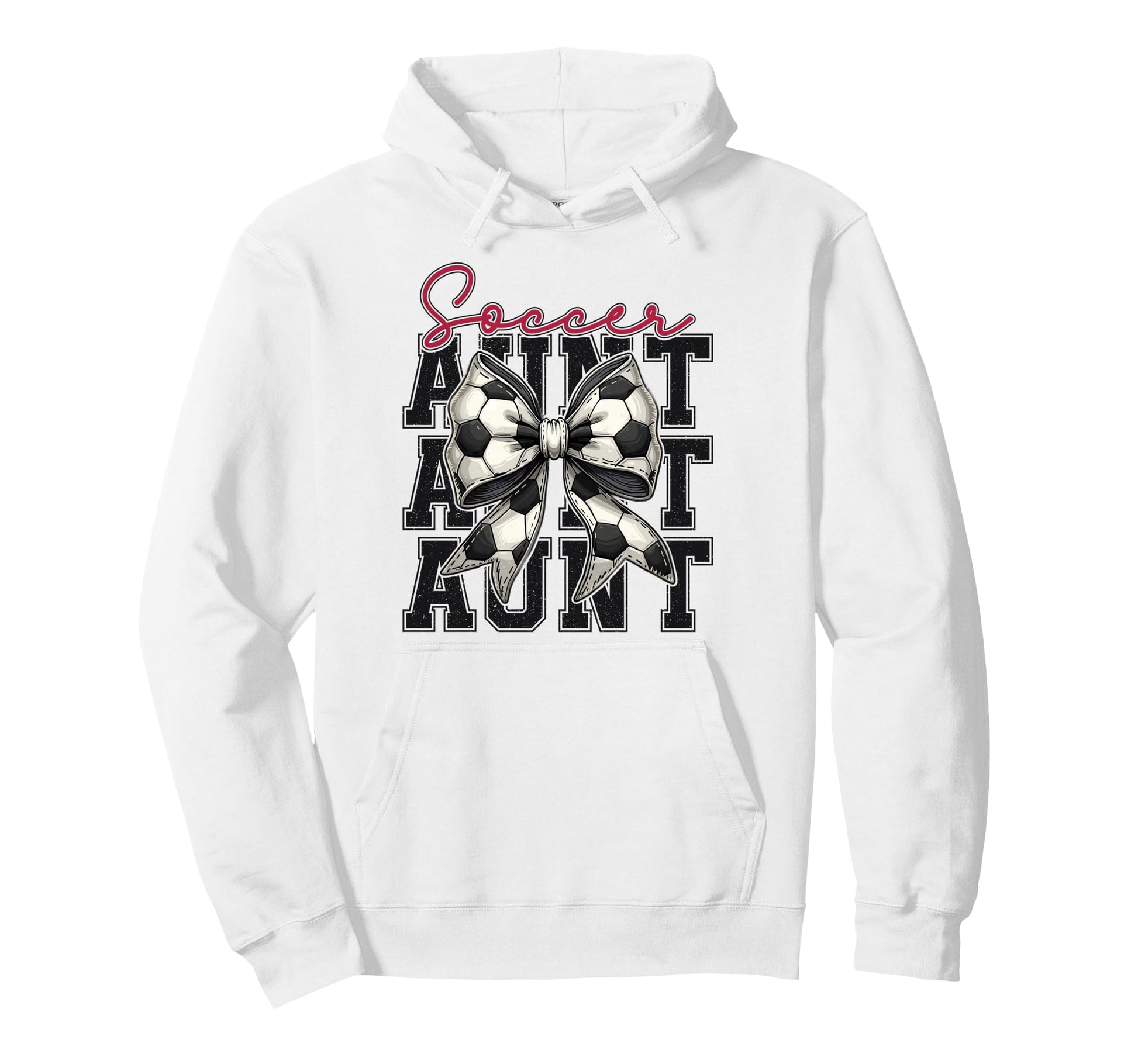 Soccer Aunt Funny Coquette Bow Hoodie - Casual Everyday Wear for Adults - T-Shirt, Sweatshirt, Hoodie
