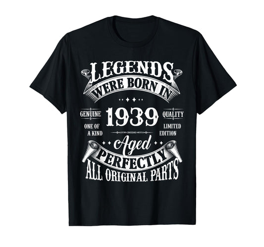 87Th Birthday Gift Legends Born 1939 T-Shirt - Minimalist Print Men Women - T-Shirt, Sweatshirt, Hoodie