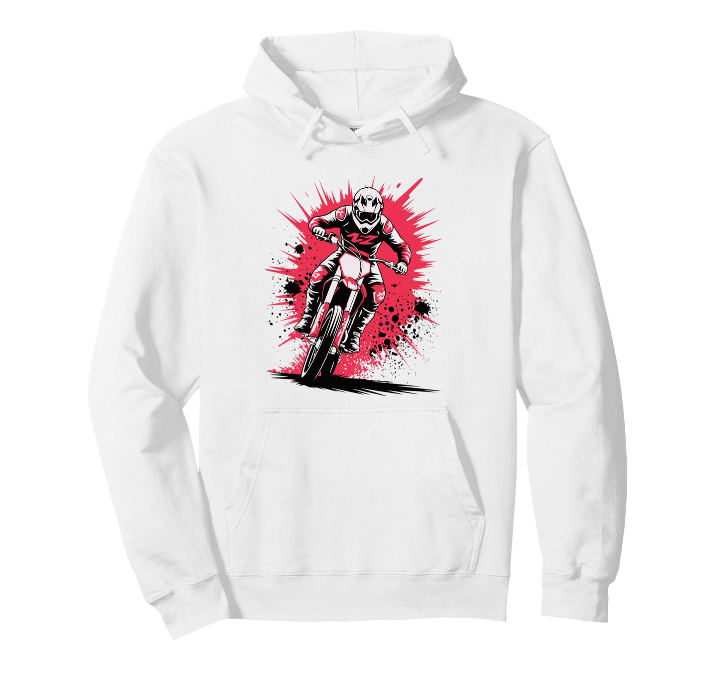 Biker Motorbiker Motorcyclist Dirt Hoodie - Fun Novelty Design Men Women - T-Shirt, Sweatshirt, Hoodie