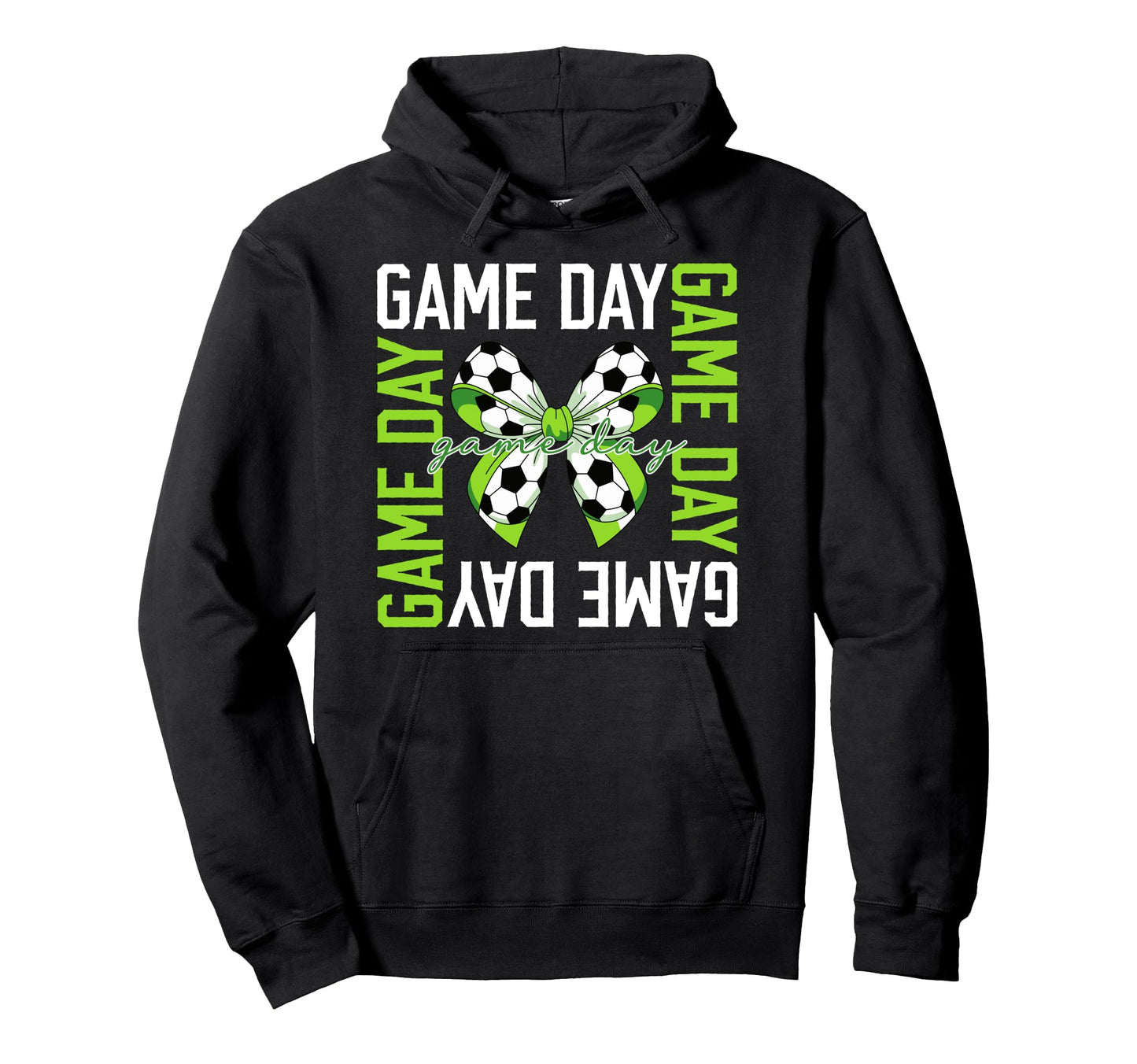 Game Day Soccer Bow Soccer Game Day Hoodie - Fun Novelty Design Men Women - T-Shirt, Sweatshirt, Hoodie