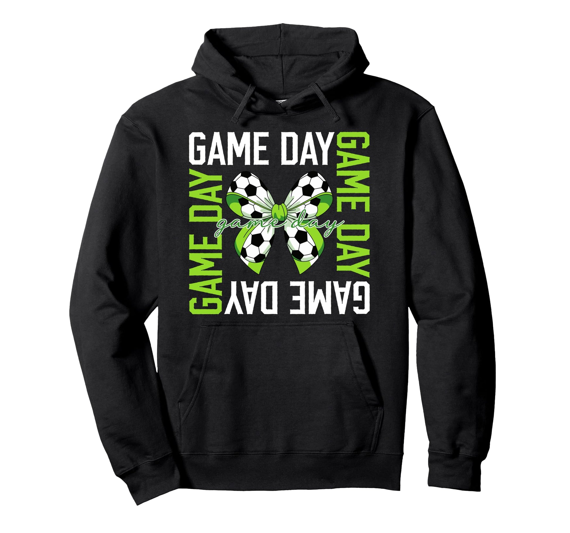 Game Day Soccer Bow Soccer Game Day Hoodie - Fun Novelty Design Men Women - T-Shirt, Sweatshirt, Hoodie