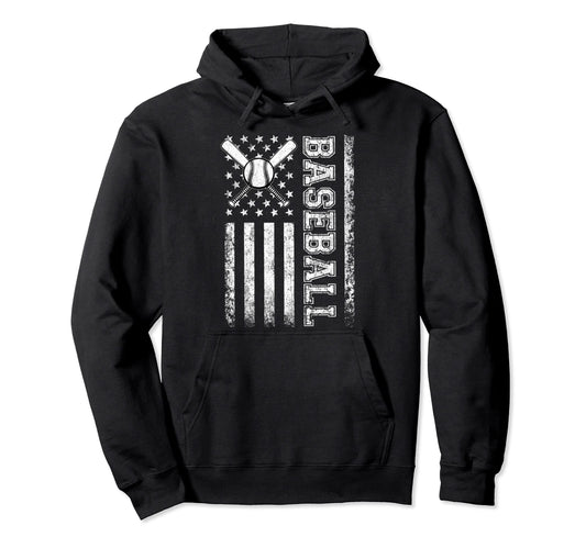 American Flag Baseball Flag Dad Mom Hoodie - Novelty Apparel for Adults - T-Shirt, Sweatshirt, Hoodie