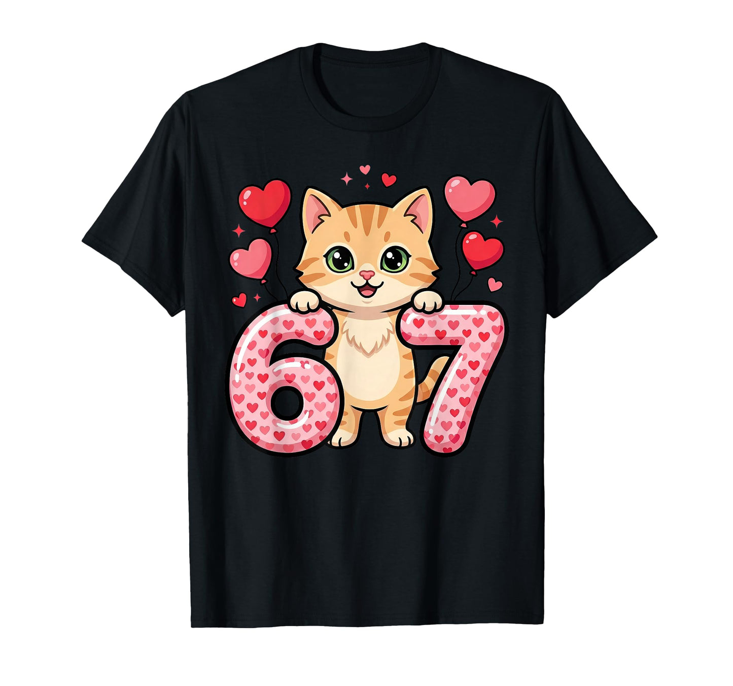 Kitty 67 Heart Cat Love T-Shirt - Fun Novelty Design for Adults - T-Shirt, Sweatshirt, Hoodie