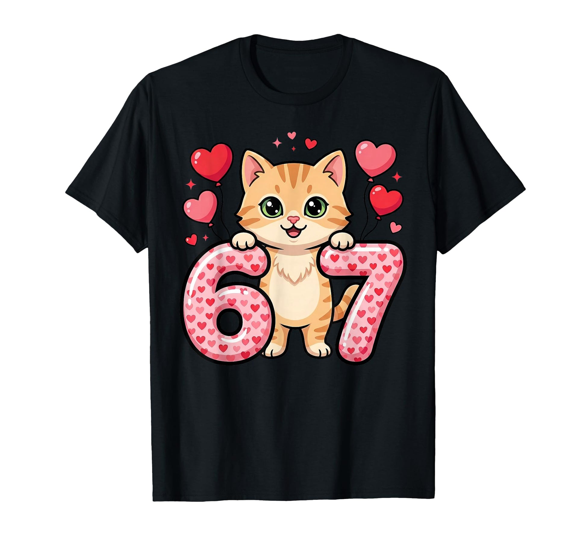 Kitty 67 Heart Cat Love T-Shirt - Fun Novelty Design for Adults - T-Shirt, Sweatshirt, Hoodie