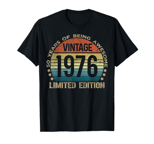 50 Year Old Gifts 1976 50Th Birthday T-Shirt - Aesthetic Graphic for Adults - T-Shirt, Sweatshirt, Hoodie