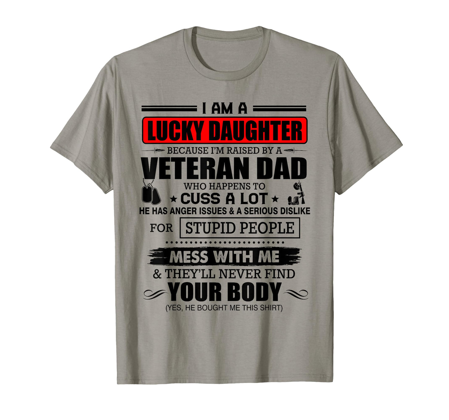 I Am Lucky Daughter Because Im T-Shirt - Aesthetic Graphic for Adults - T-Shirt, Sweatshirt, Hoodie