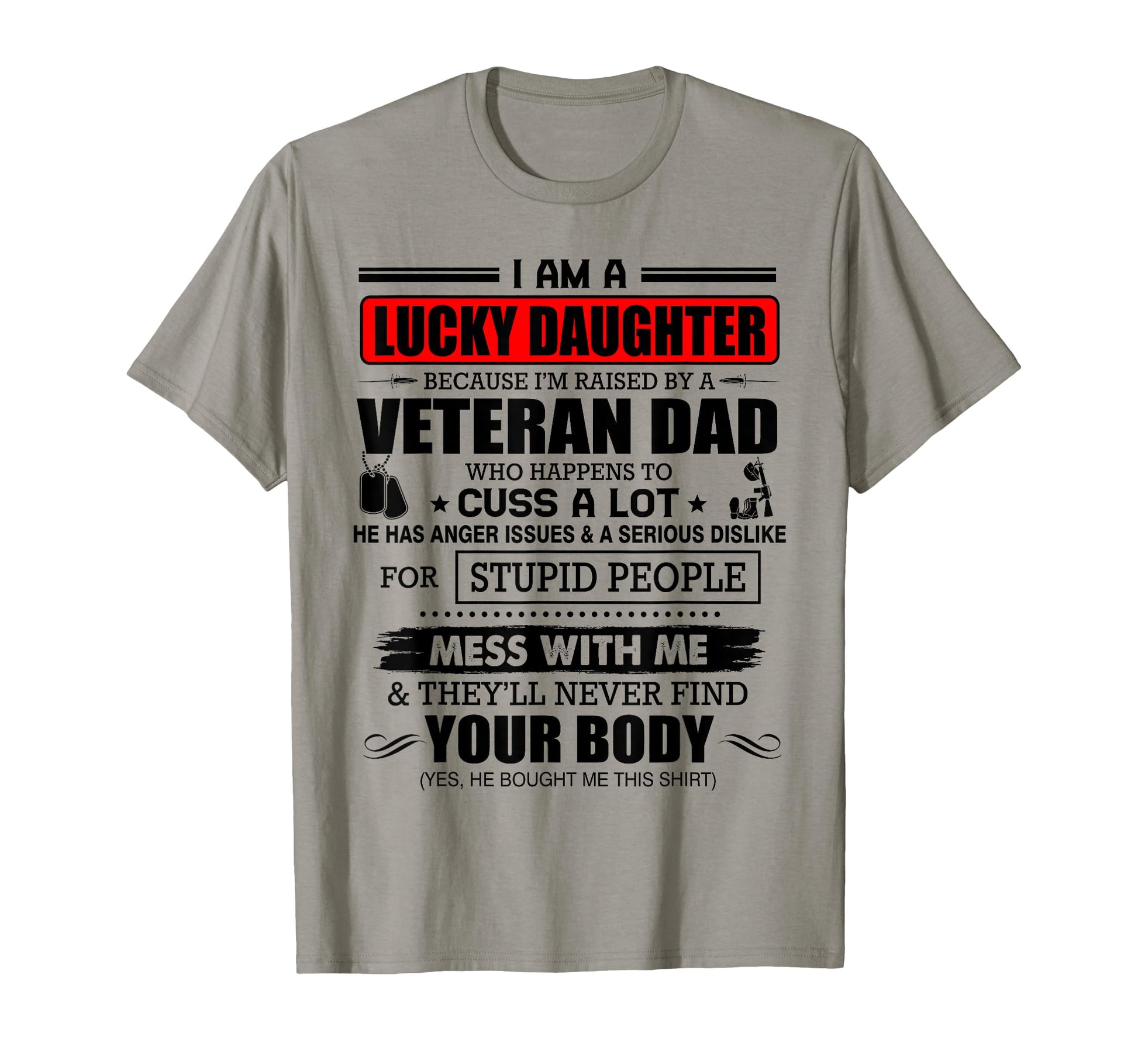 I Am Lucky Daughter Because Im T-Shirt - Aesthetic Graphic for Adults - T-Shirt, Sweatshirt, Hoodie