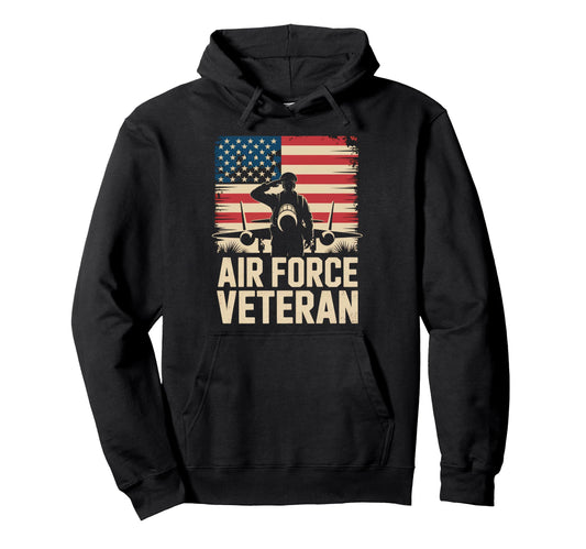 Air Force Veteran Us American Flag Dad Hoodie - Novelty Apparel Unisex - T-Shirt, Sweatshirt, Hoodie