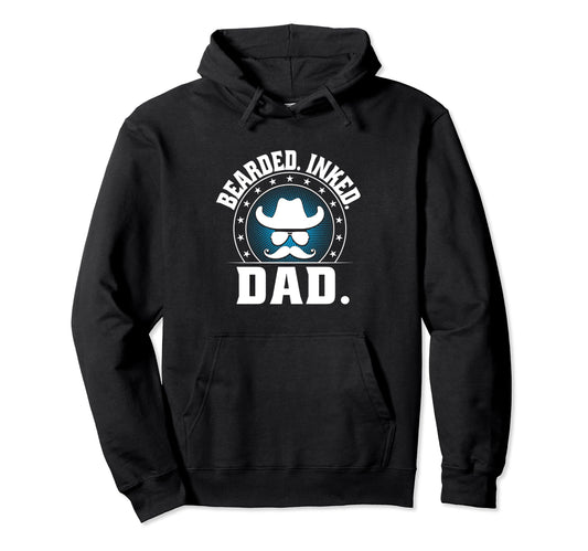 Bearded Inked Dad Tattoo Lover Beard Hoodie - Trendy Graphic Men Women - T-Shirt, Sweatshirt, Hoodie