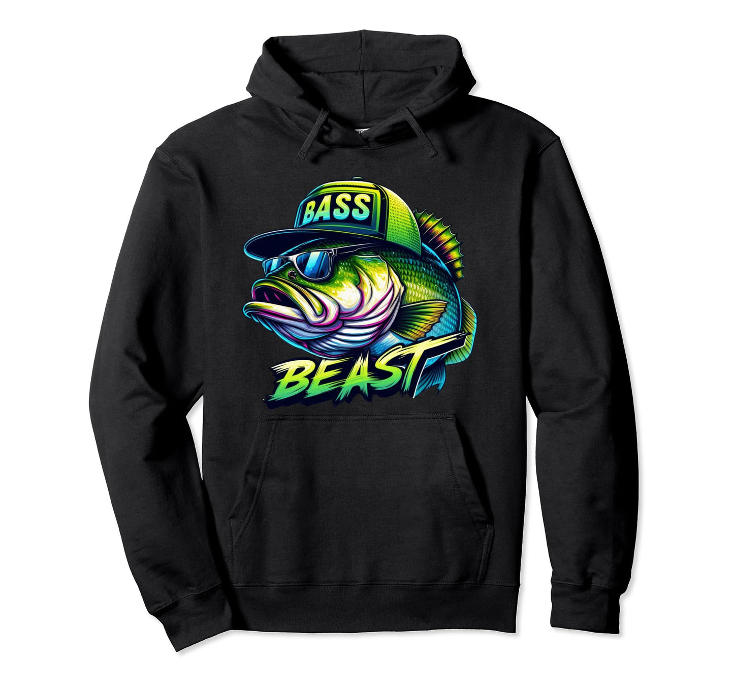 Funny Bass Fish Beast Dad Papa Trucker Hoodie - Unique Graphic for Adults - T-Shirt, Sweatshirt, Hoodie