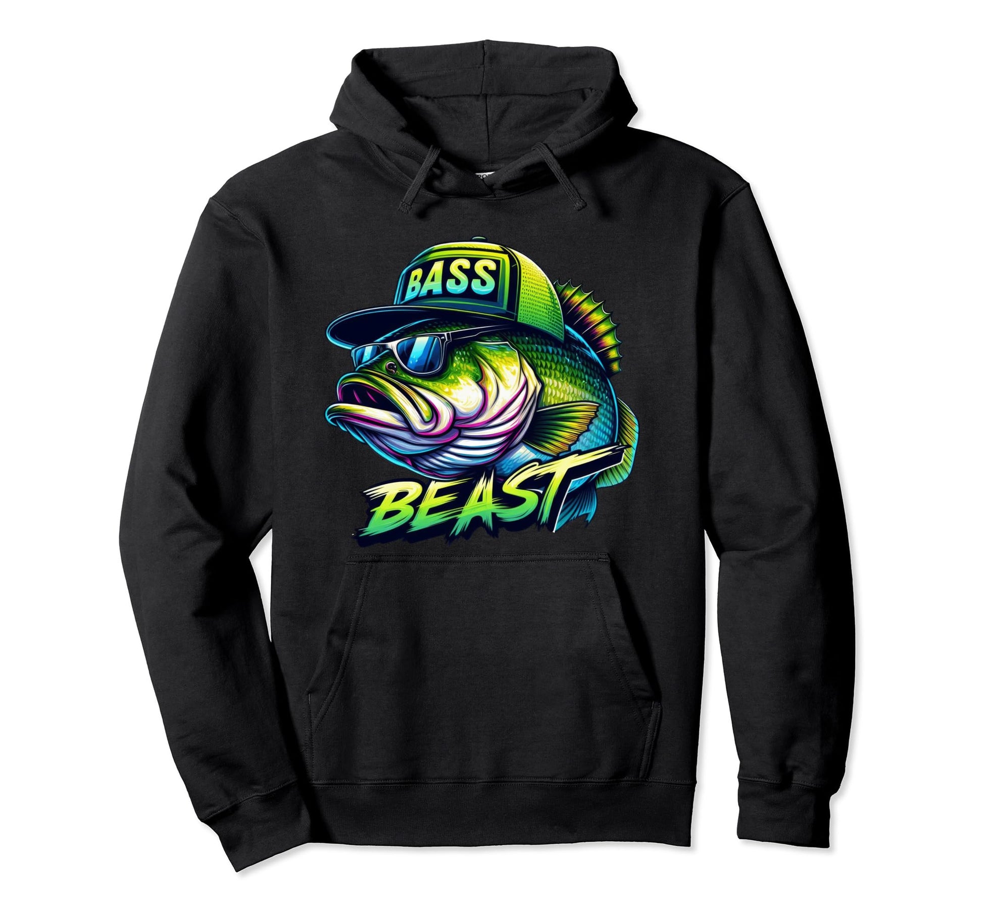 Funny Bass Fish Beast Dad Papa Trucker Hoodie - Unique Graphic for Adults - T-Shirt, Sweatshirt, Hoodie