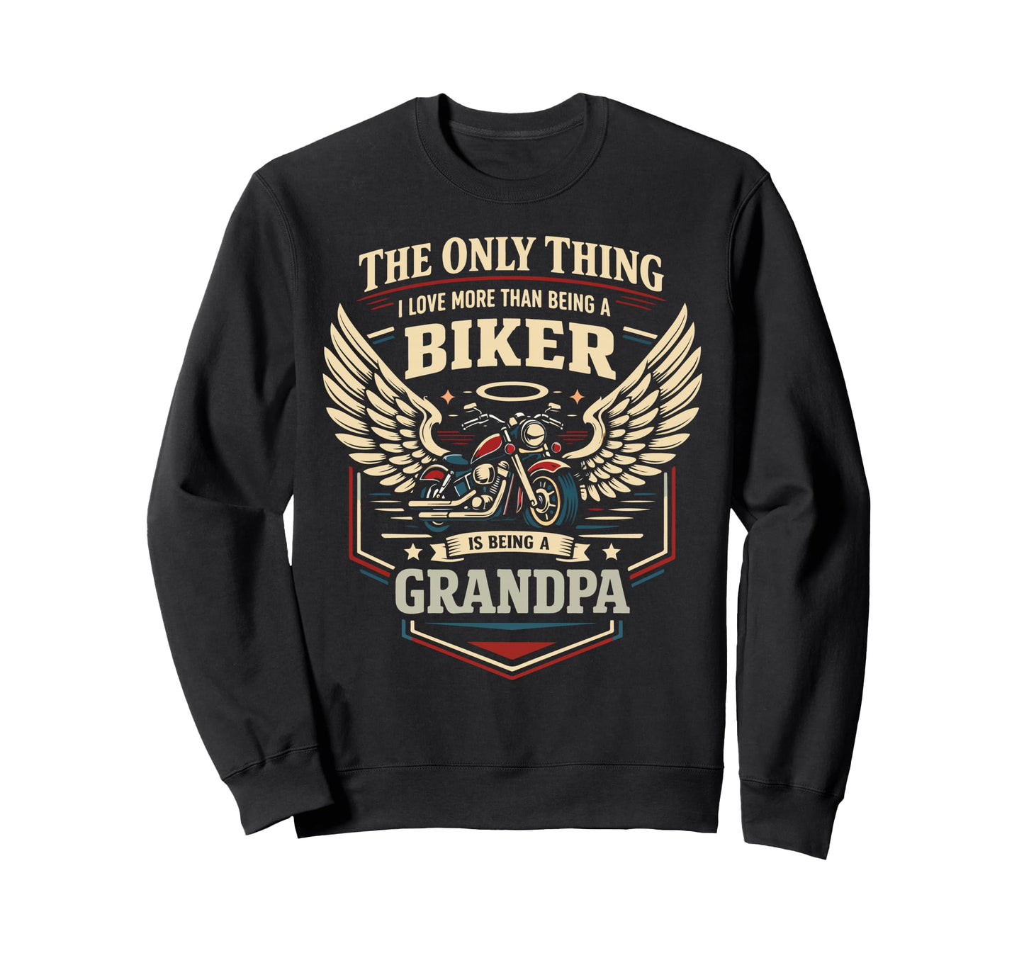 Motorcycle Biker Grandpa Only Sweatshirt - Aesthetic Graphic Men Women - T-Shirt, Sweatshirt, Hoodie
