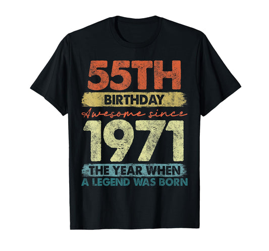 55 Year Old Gifts 1971 55Th Birthday T-Shirt - Custom Art Print for Adults - T-Shirt, Sweatshirt, Hoodie