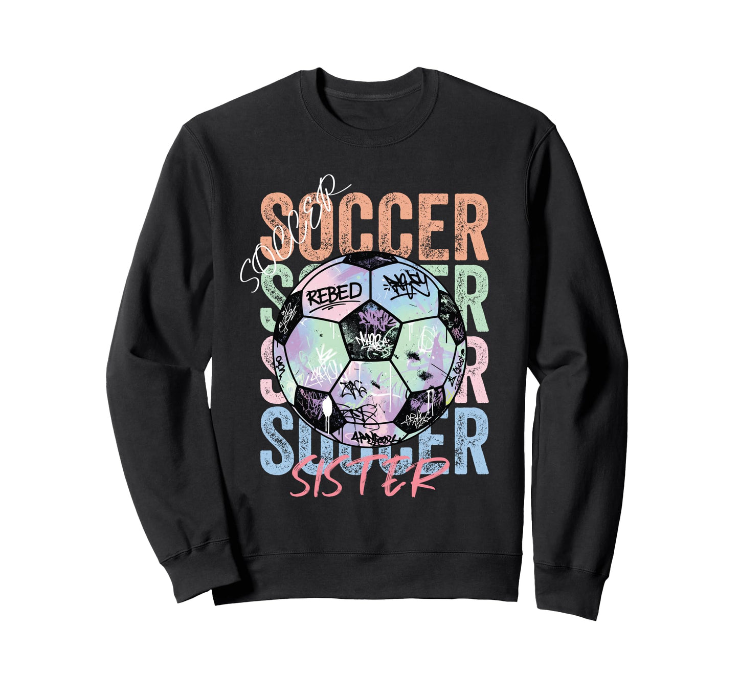 Colorful Soccer Sister Ball Sweatshirt - Aesthetic Graphic Unisex - T-Shirt, Sweatshirt, Hoodie