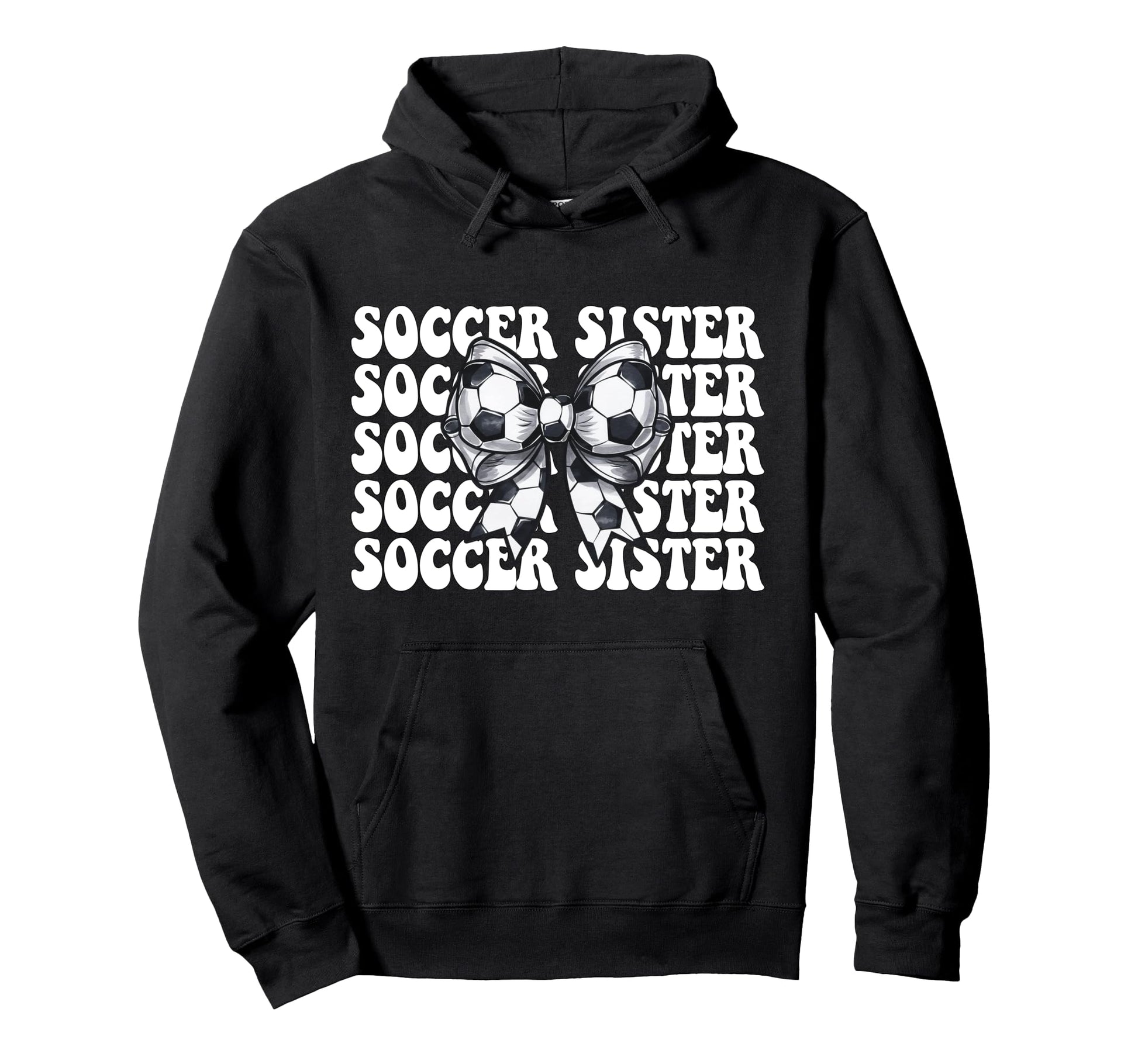 Soccer Sister Soccer Coquette Bow Hoodie - Streetwear Style for Adults - T-Shirt, Sweatshirt, Hoodie