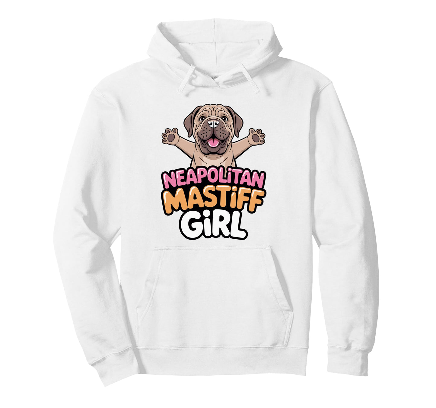 Womens Neapolitan Mastiff Cartoon Pet Dog Hoodie - Novelty Apparel Unisex - T-Shirt, Sweatshirt, Hoodie
