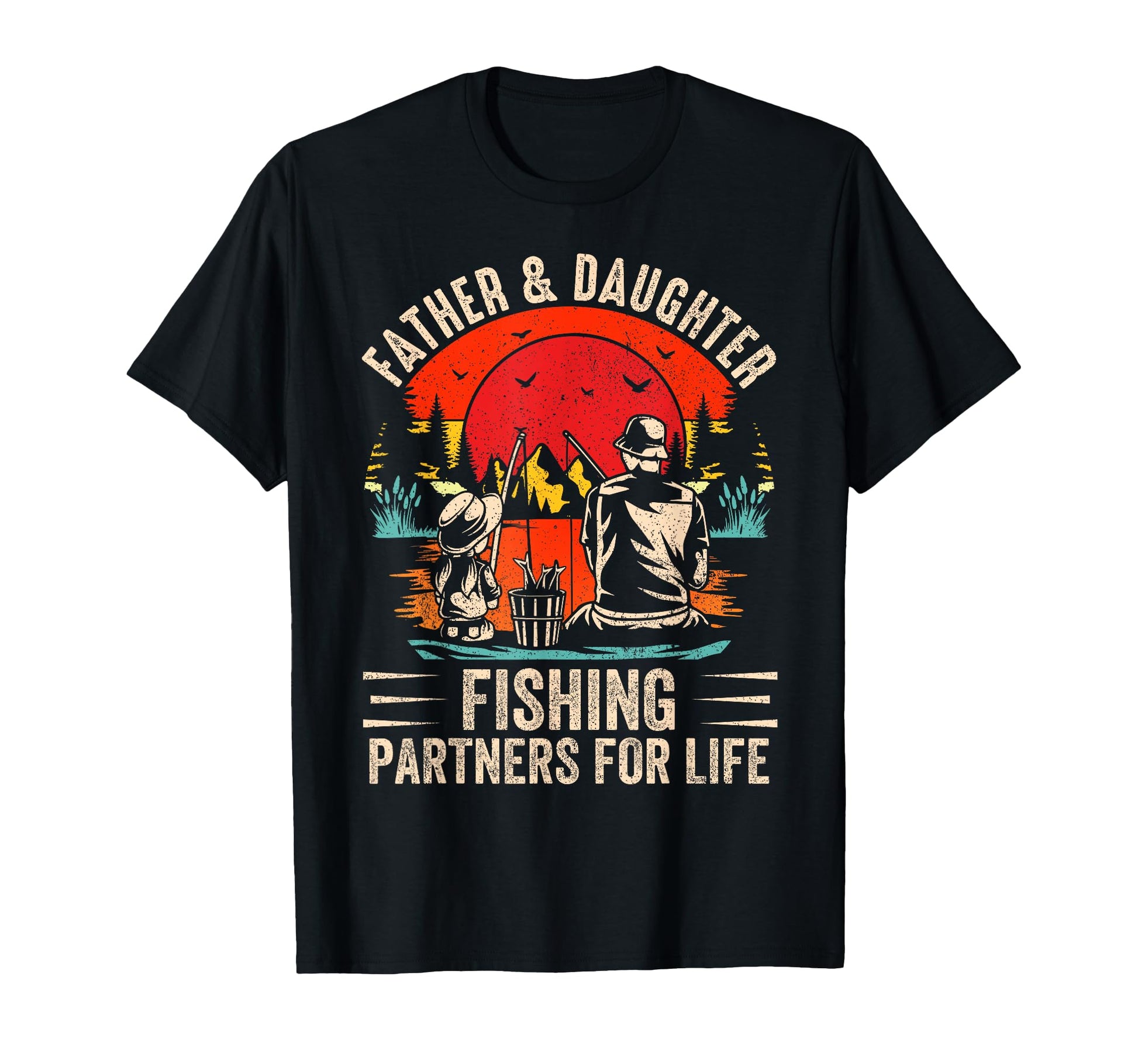Father Daughter Fishing Partners Life T-Shirt - Aesthetic Graphic Unisex - T-Shirt, Sweatshirt, Hoodie