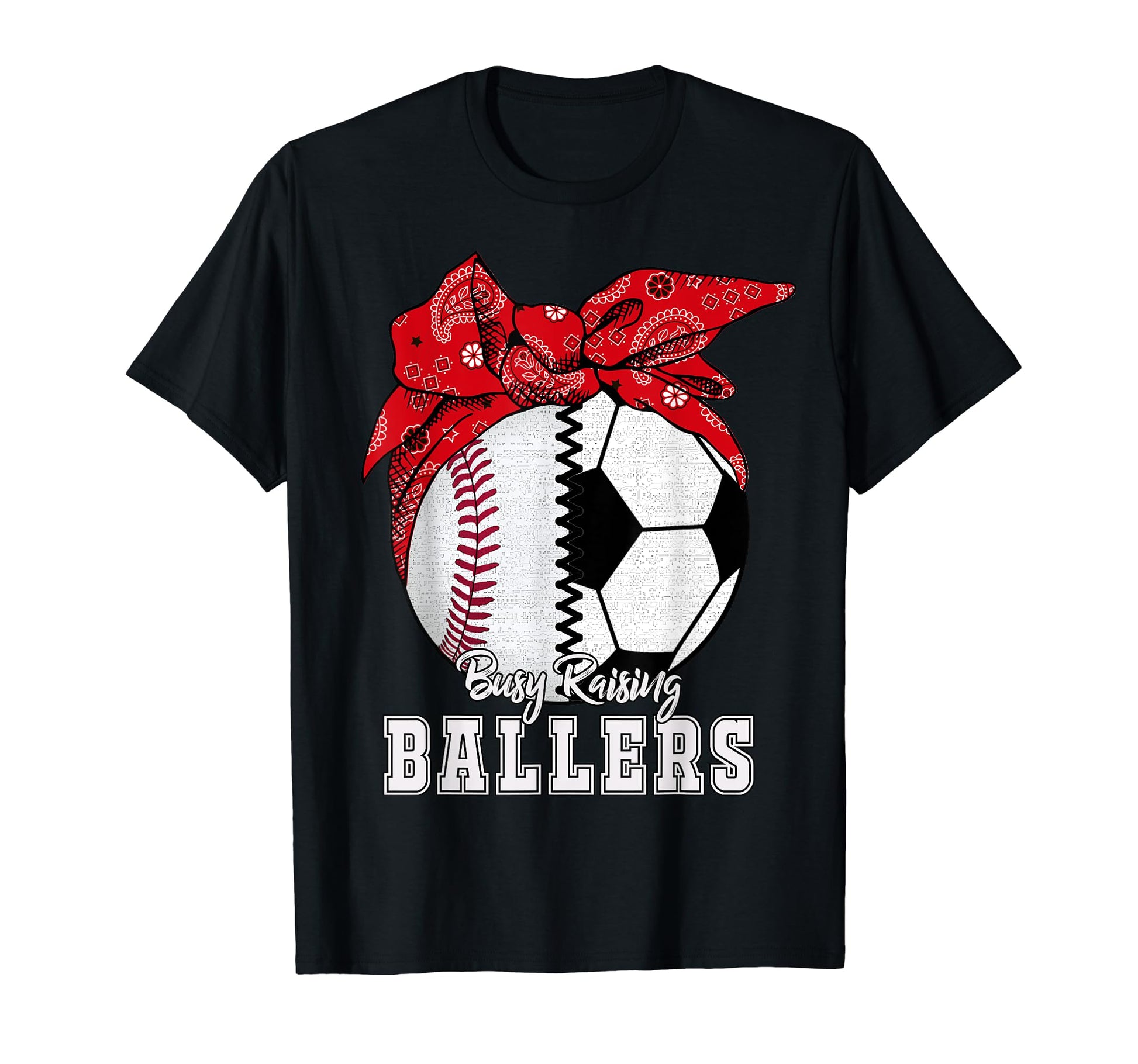 Busy Raising Ballers Baseball Soccer T-Shirt - Minimalist Print for Adults - T-Shirt, Sweatshirt, Hoodie