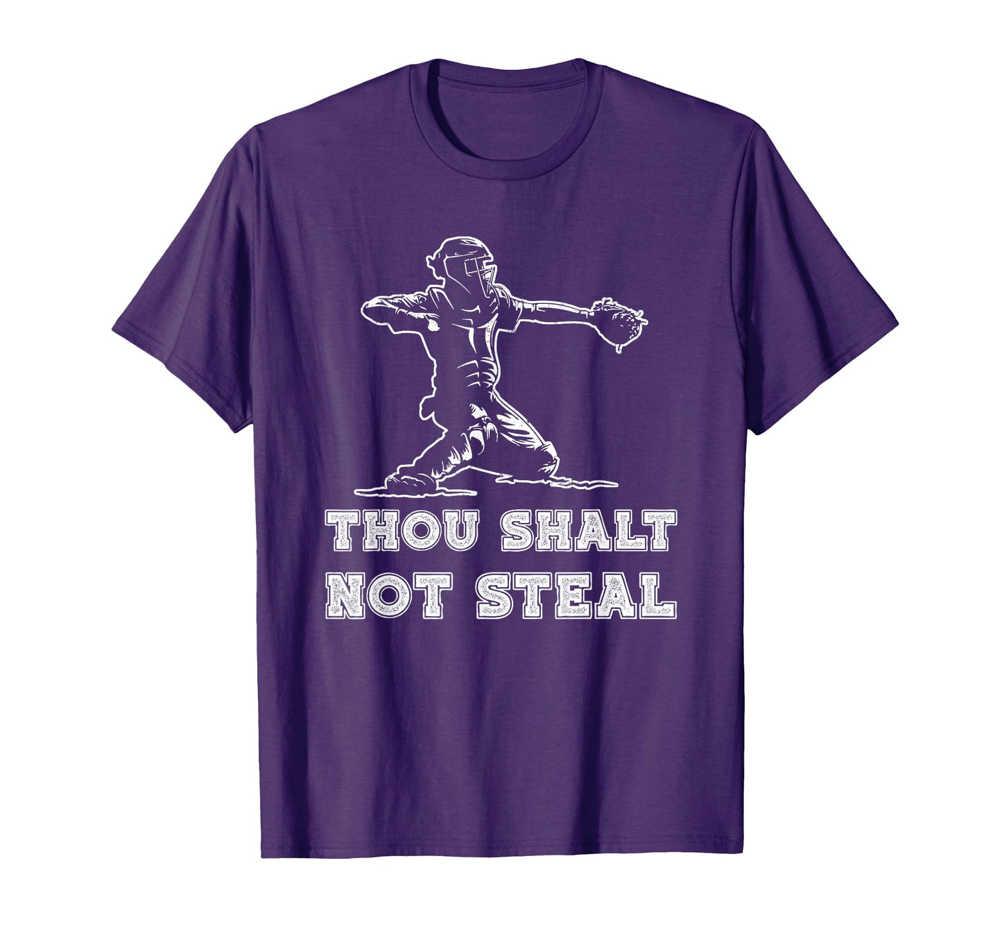 Baseball Catcher Thou Shalt Not T-Shirt - Minimalist Print for Adults - T-Shirt, Sweatshirt, Hoodie