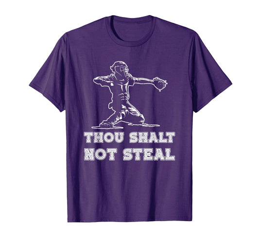 Baseball Catcher Thou Shalt Not T-Shirt - Minimalist Print for Adults - T-Shirt, Sweatshirt, Hoodie
