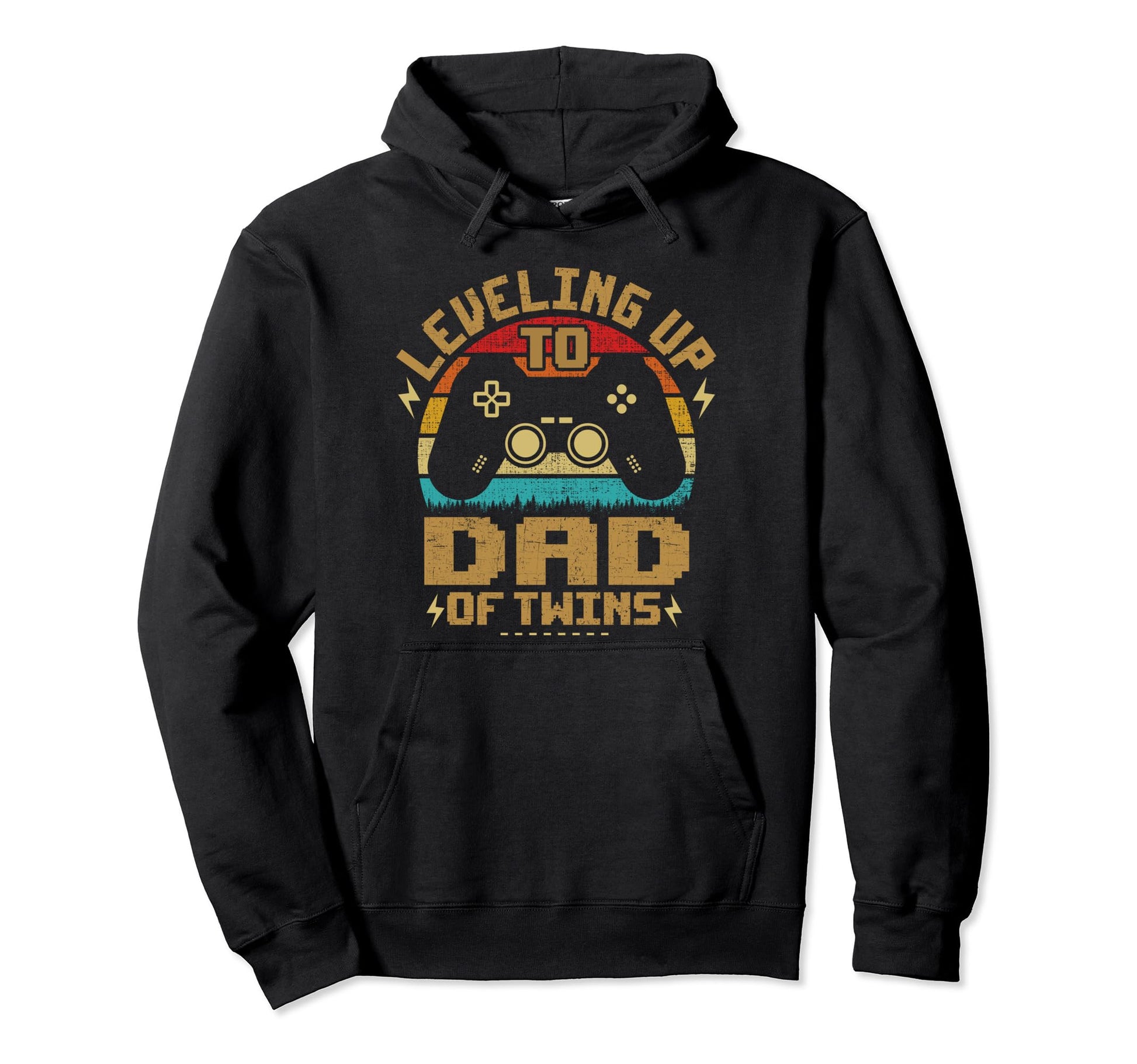 Leveling Up To Dad Twins Gamer Gaming Hoodie - Casual Everyday Wear Unisex - T-Shirt, Sweatshirt, Hoodie