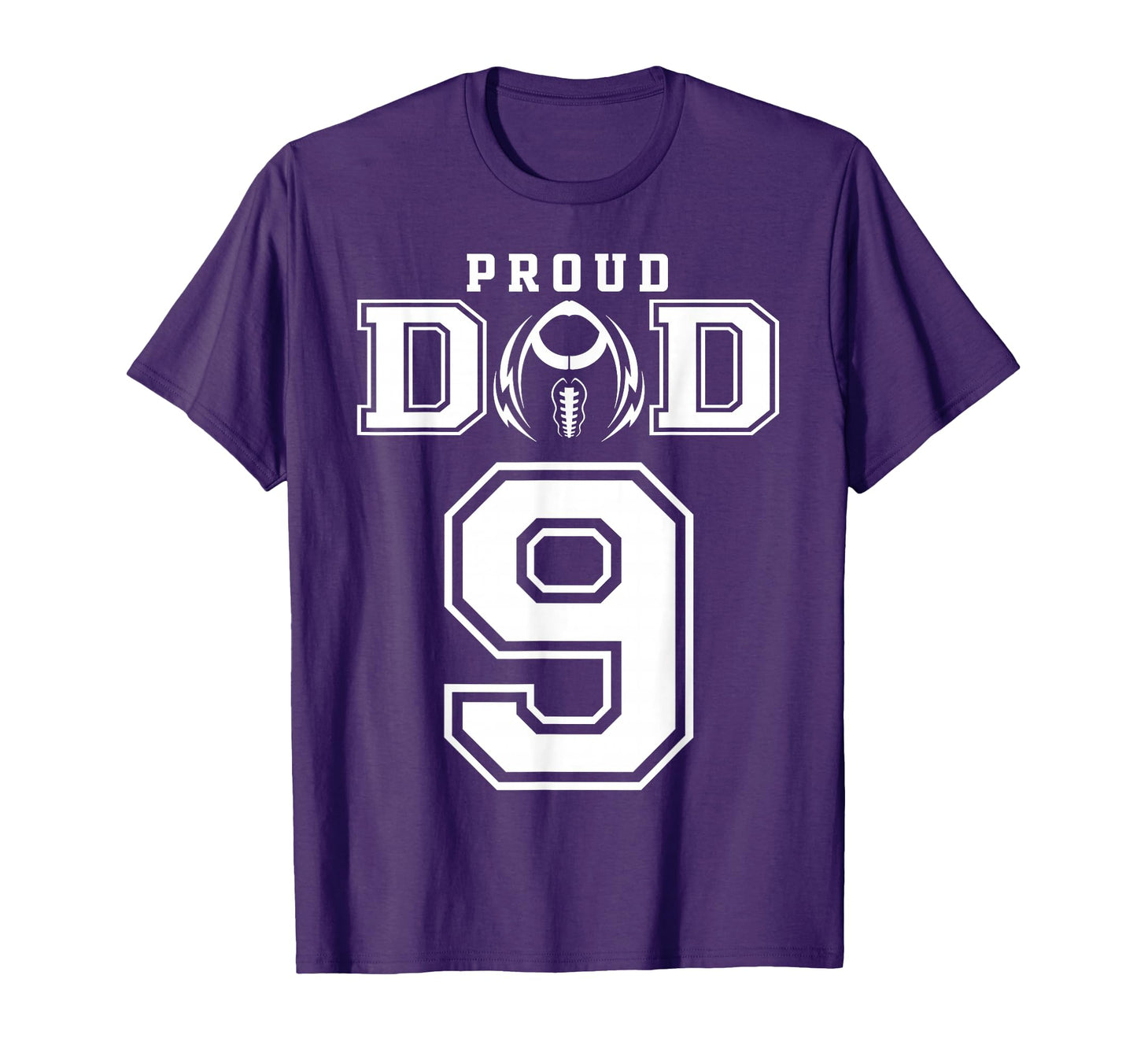 Custom Proud Football Dad Number 9 T-Shirt - Trendy Graphic for Adults - T-Shirt, Sweatshirt, Hoodie