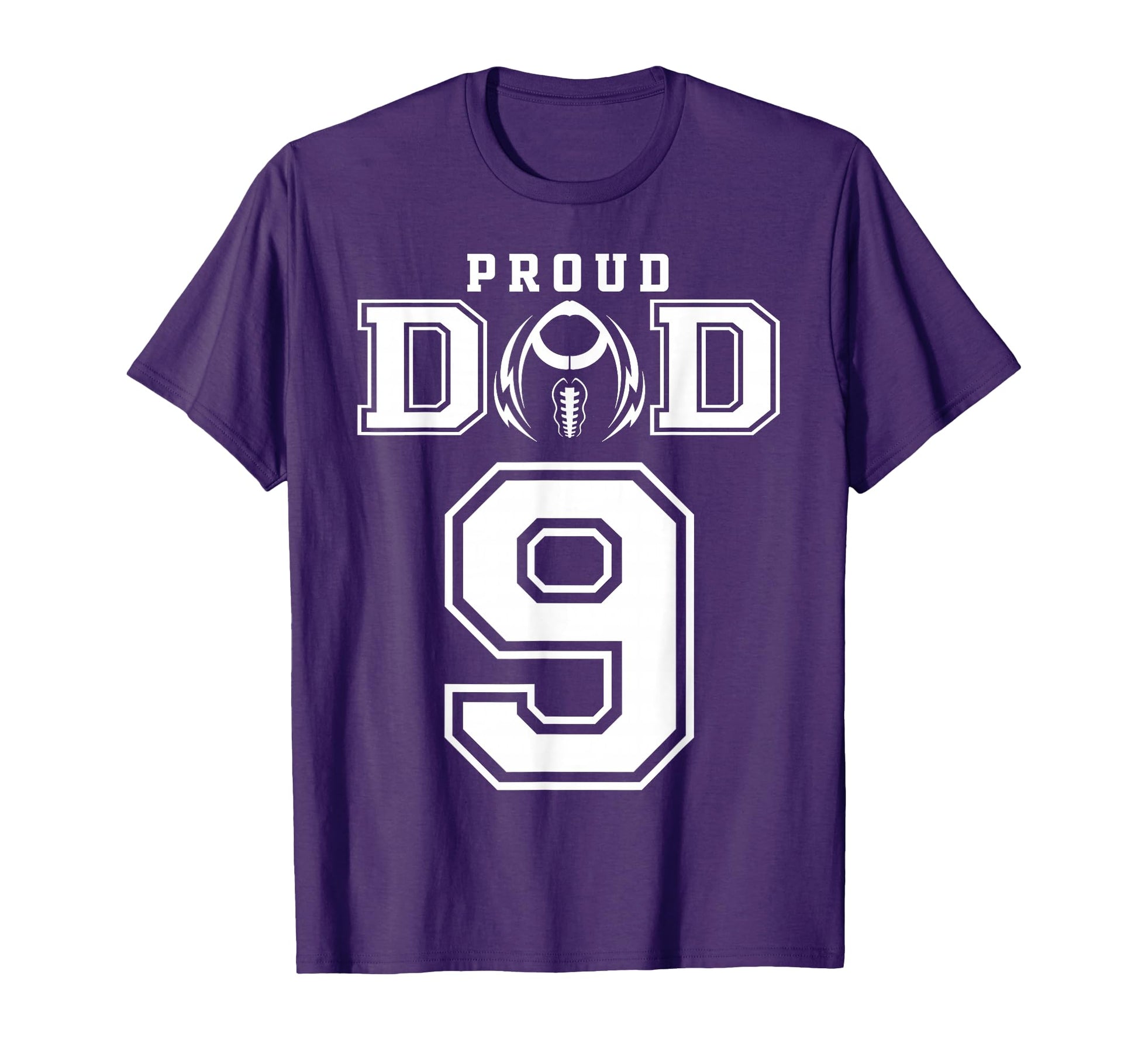 Custom Proud Football Dad Number 9 T-Shirt - Trendy Graphic for Adults - T-Shirt, Sweatshirt, Hoodie